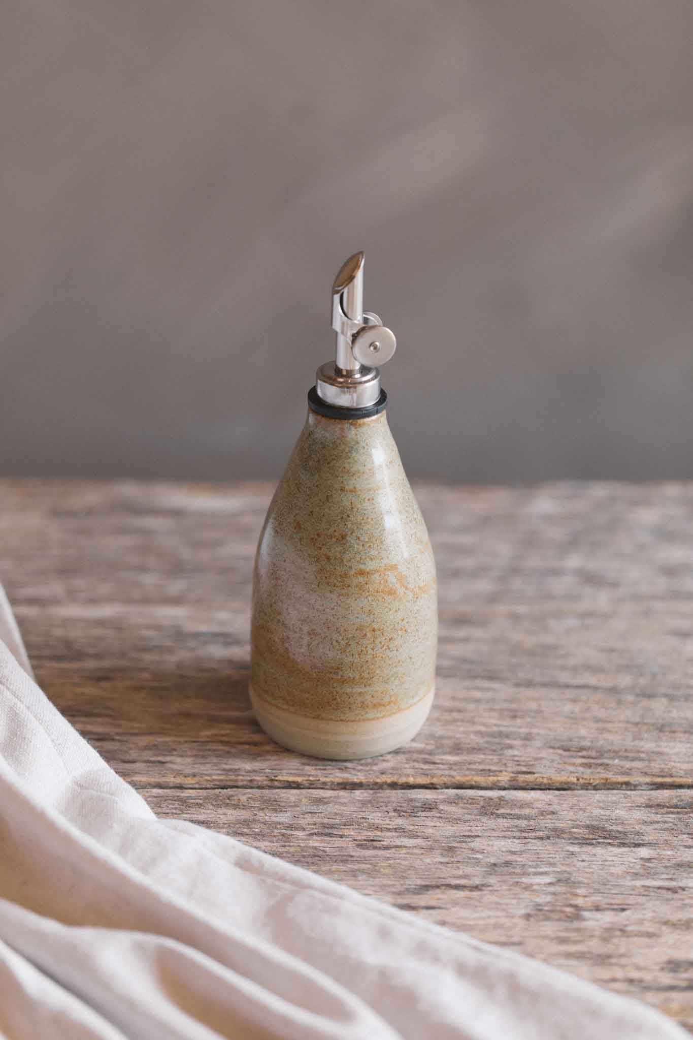Wild Clay Oil Cruet – Handcrafted Elegance | Sage