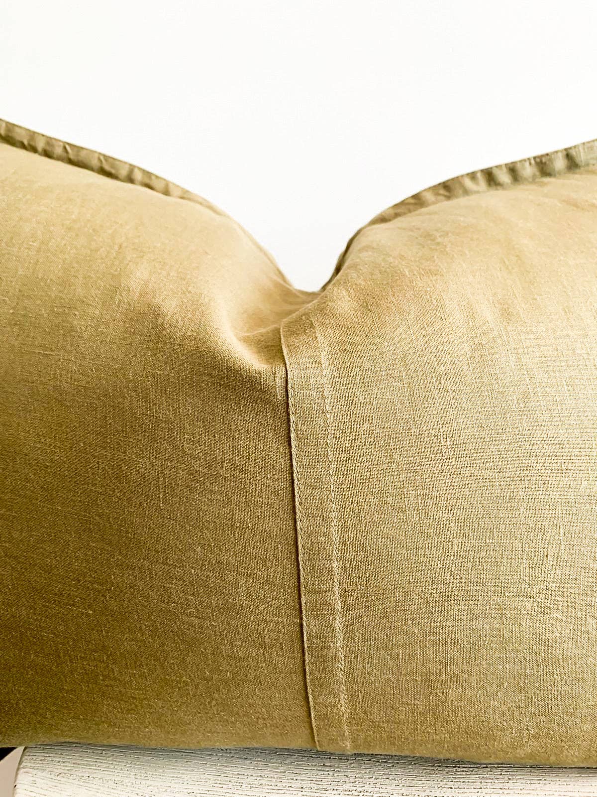 Pure French Linen Lumbar Cushion Cover - Olive