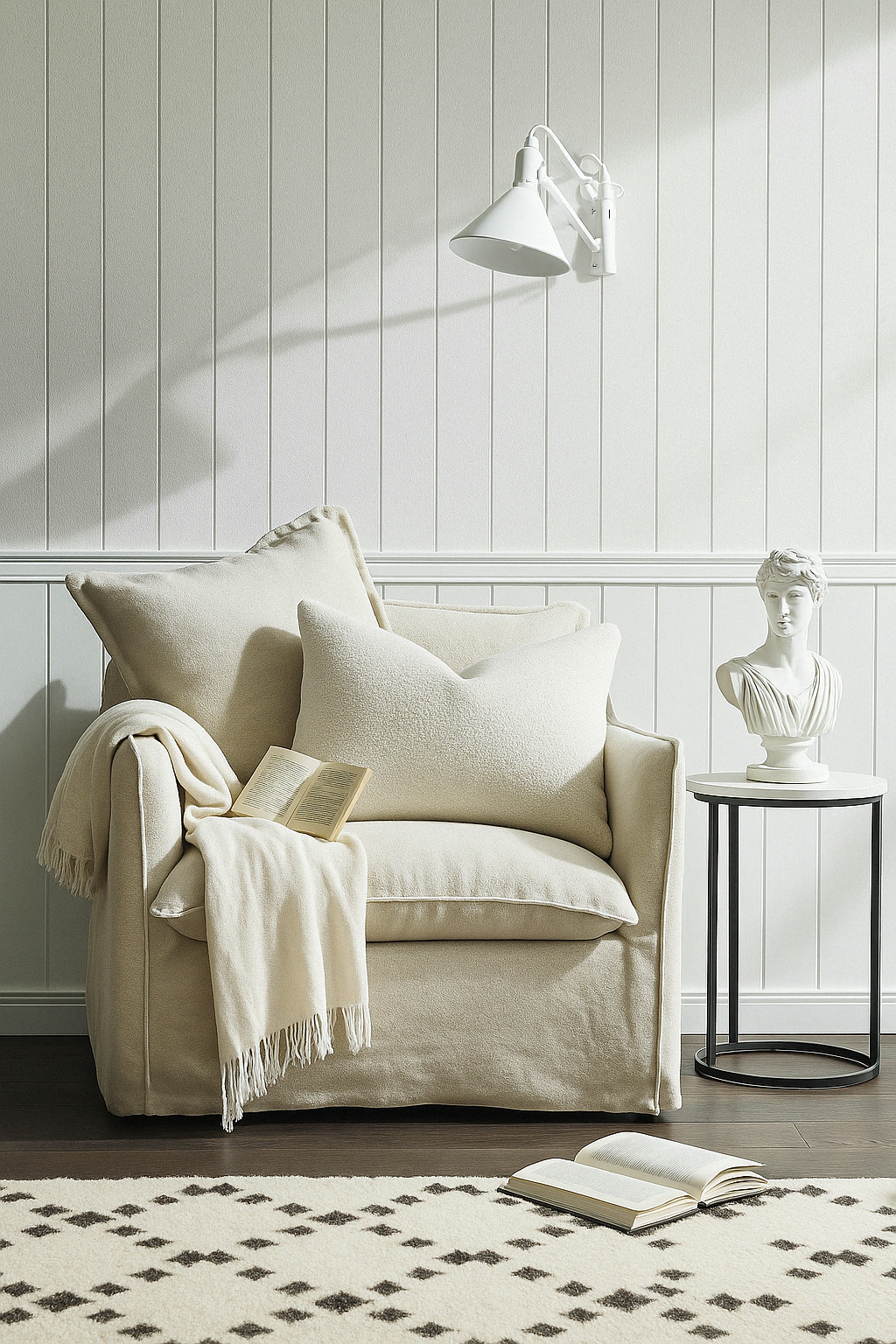 Boucle Lumbar Cushion - Cream