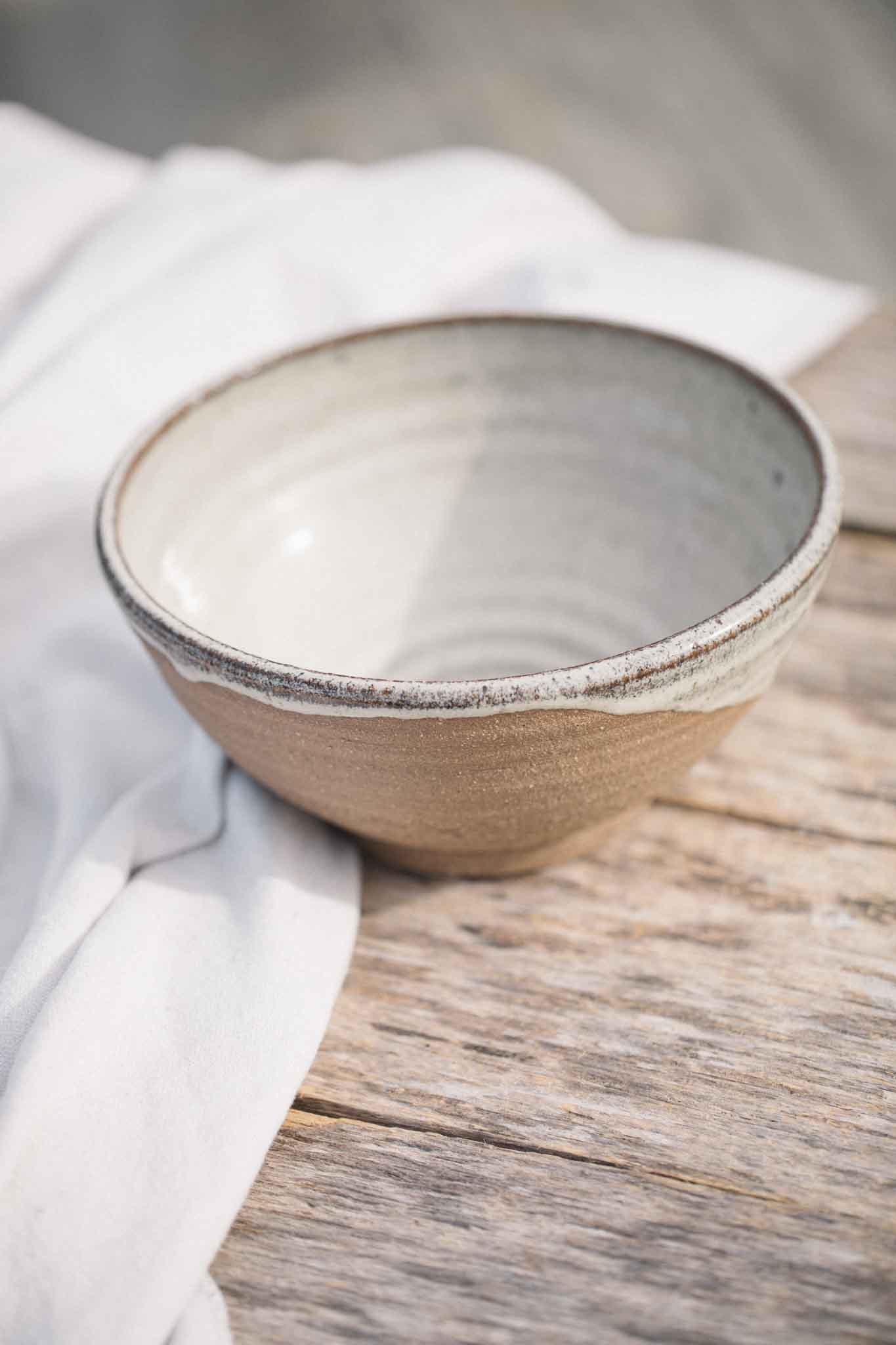 Statement Bowl – Raw Earth with Binalong Bay Glaze