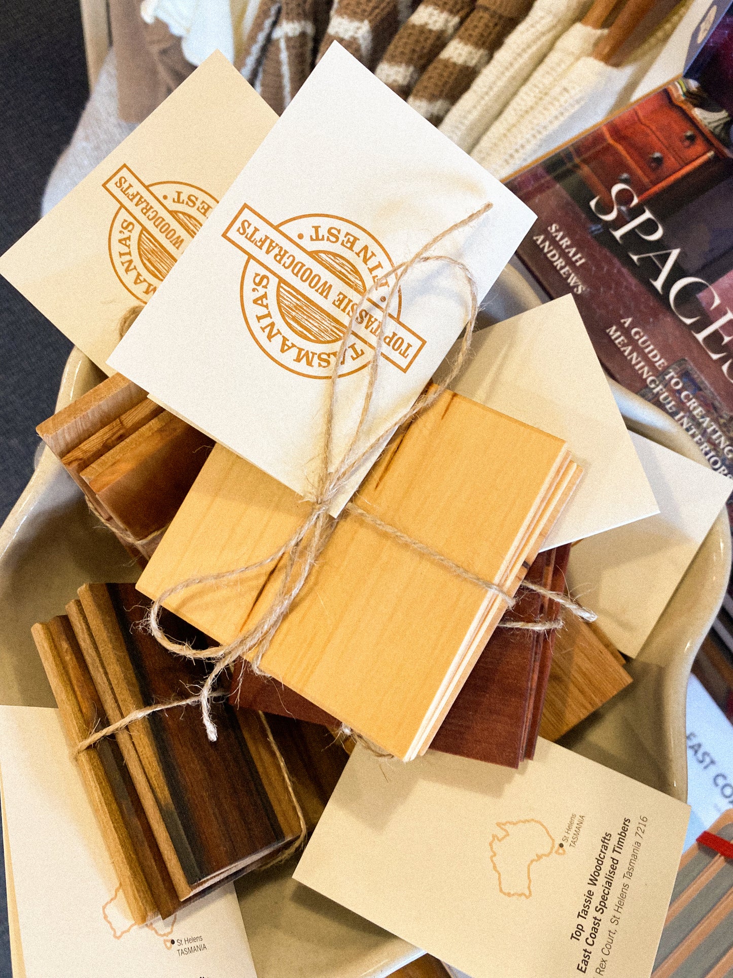 Tasmanian Handmade Timber Coaster Bundle of 4