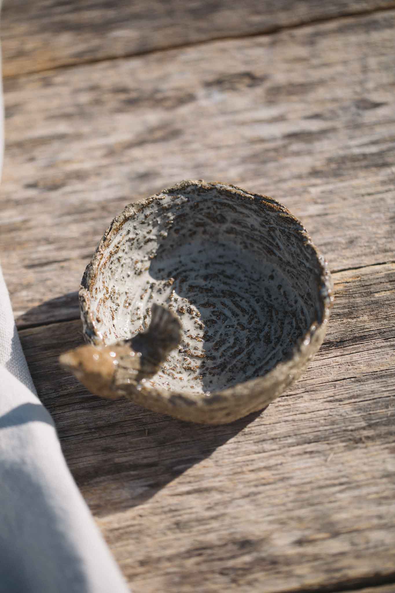 Bird Nest Trinket Dish — With Sculpted Bird
