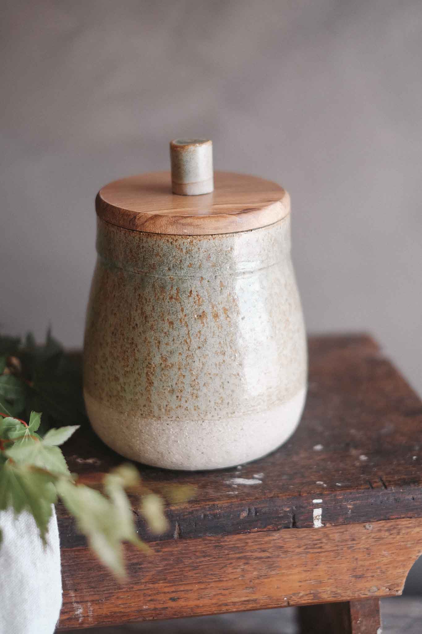 Jars w/ Sassafras Lid and Ceramic Knob