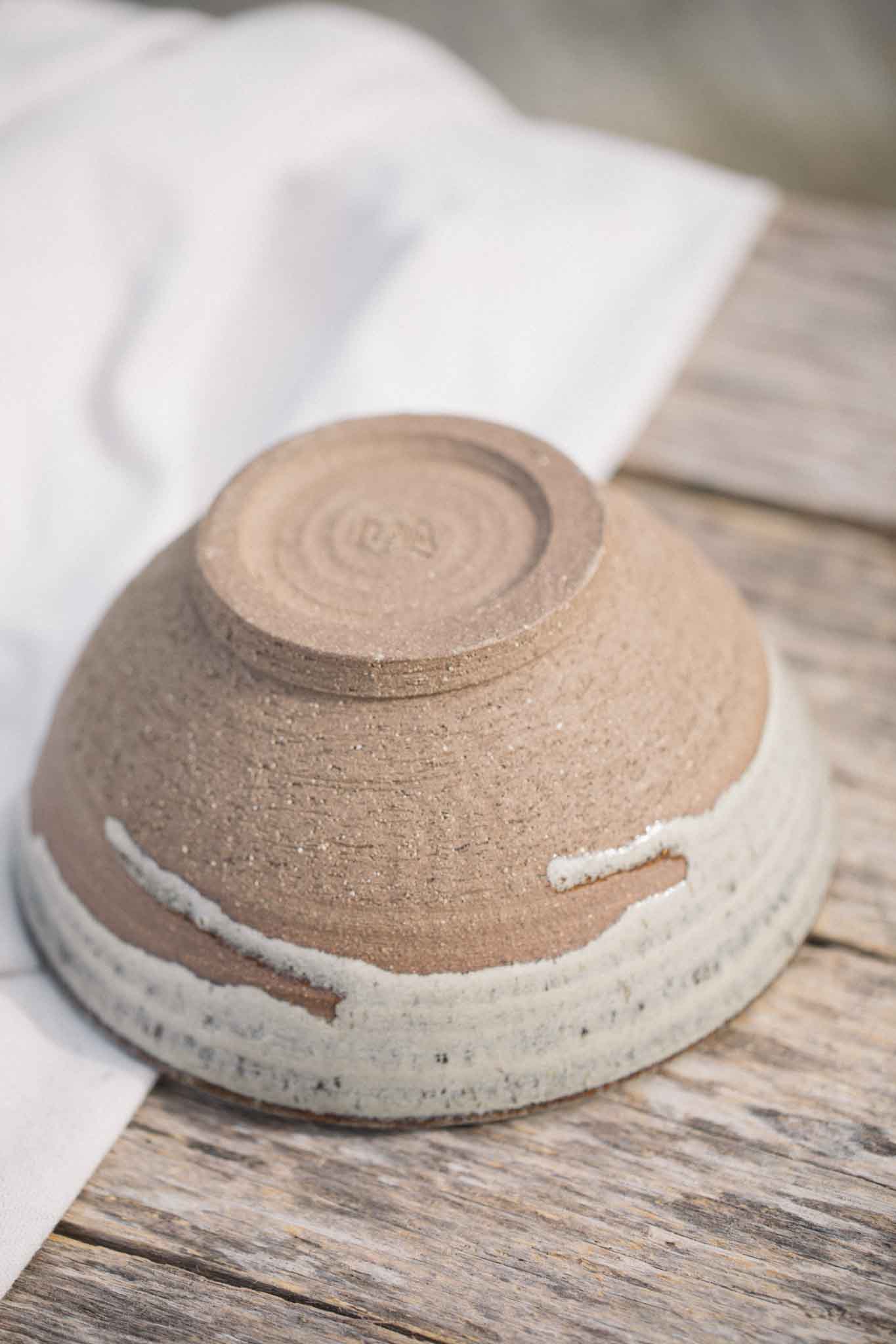 Statement Bowl – Raw Earth with Binalong Bay Glaze