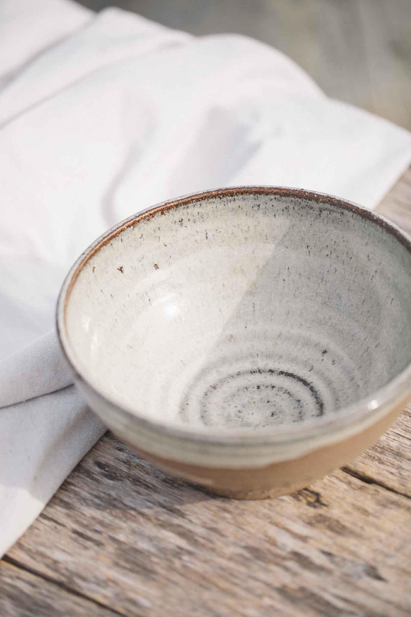 Statement Bowl – Raw Earth with Binalong Bay Glaze