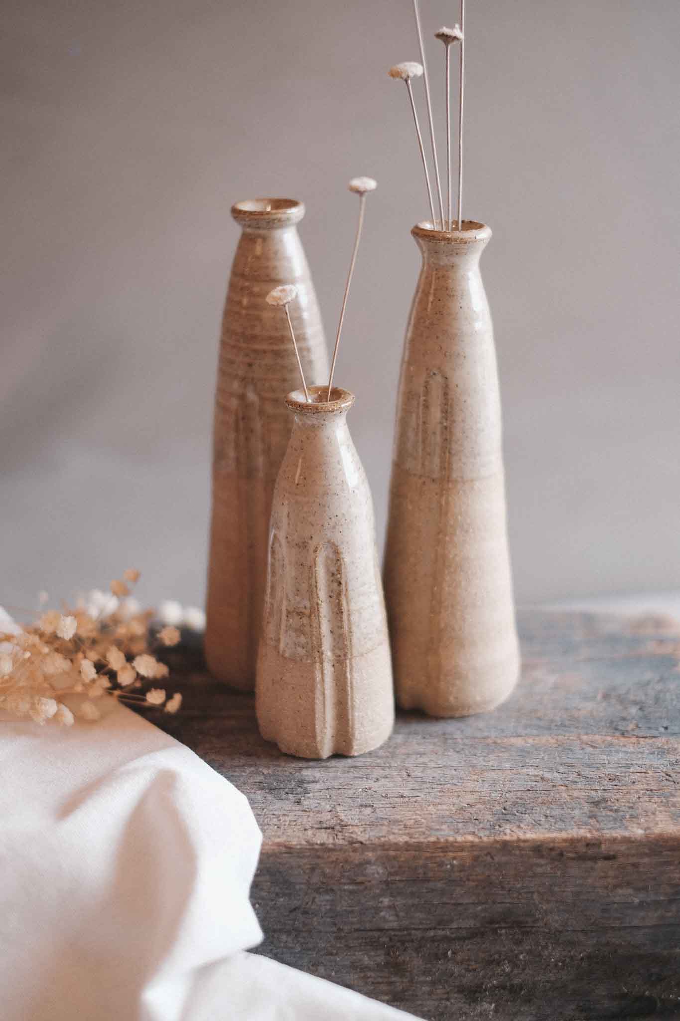 Handmade Wild Clay Bud Vase — Medium