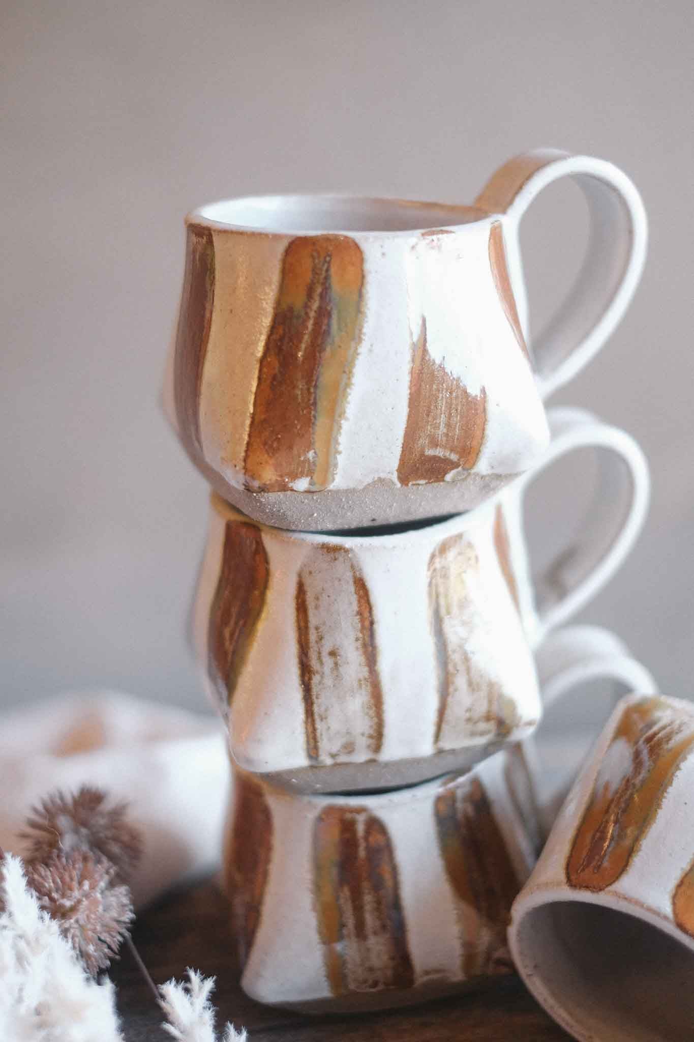 The Folded Mug — Lichen Striped
