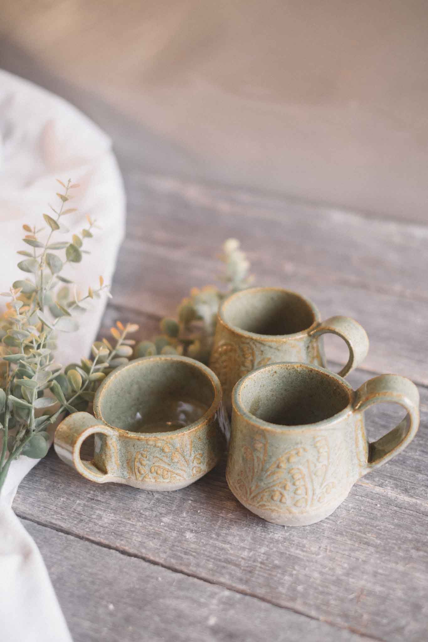 Handbuilt Ceramic Mug 2 — Pattern — Sage