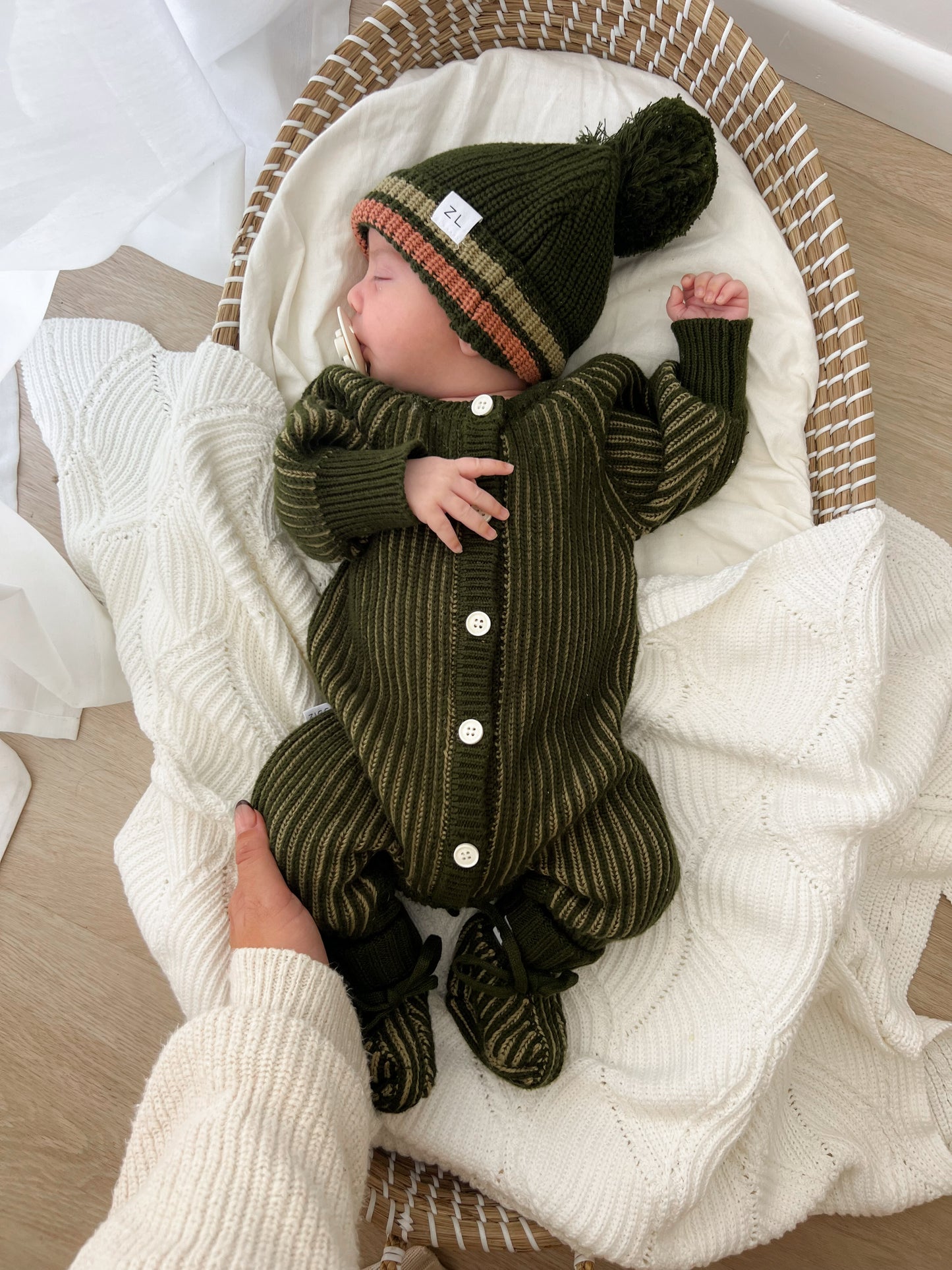 CLASSIC KNIT ROMPER | PESTO