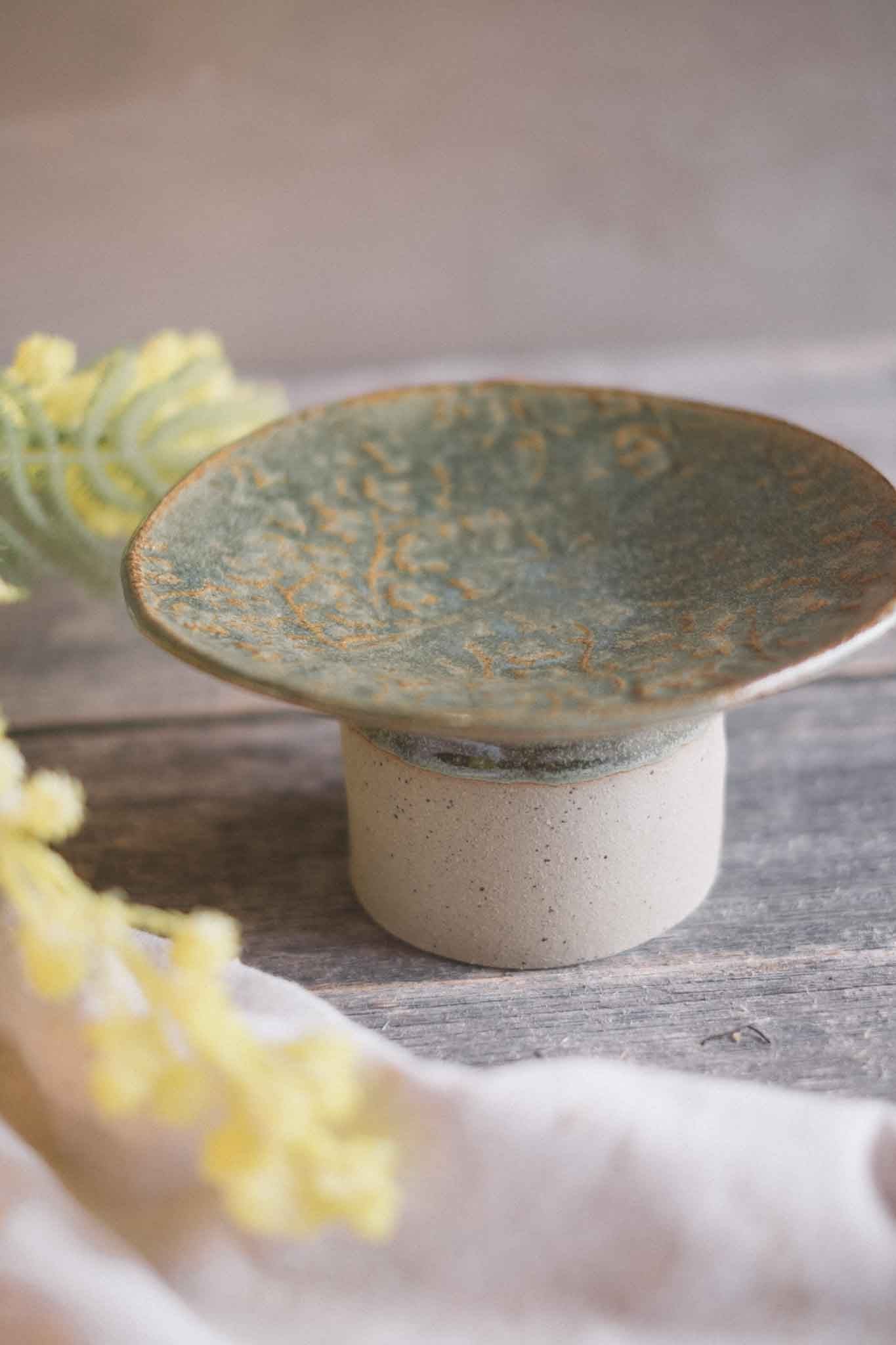 Sage Pedestal Serving Plate