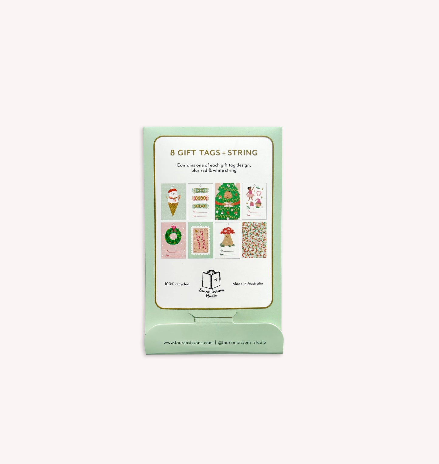 Festive Gift Tag Set - 8 Holiday Christmas Tags String