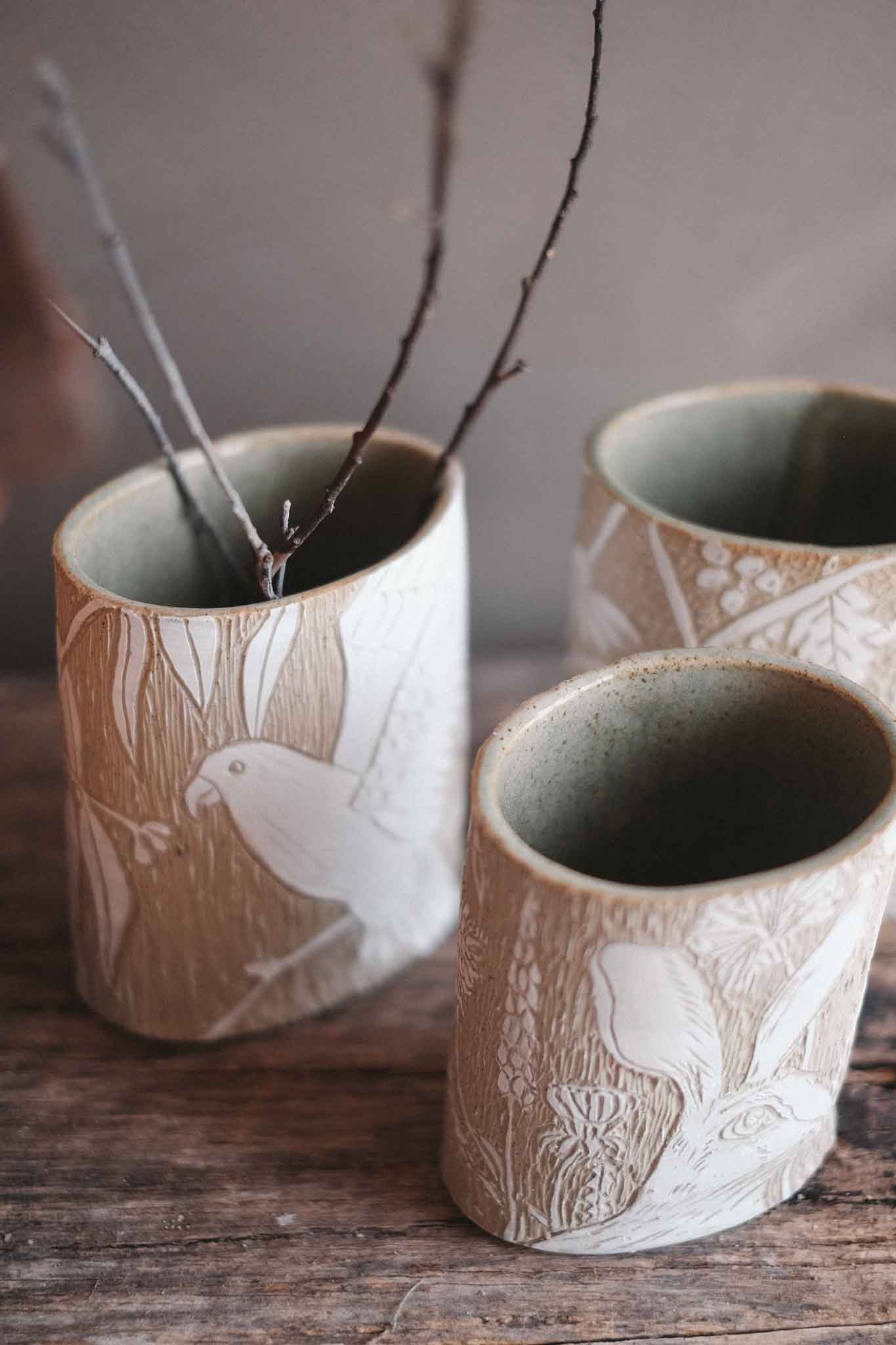 Rabbit and Florals Vase