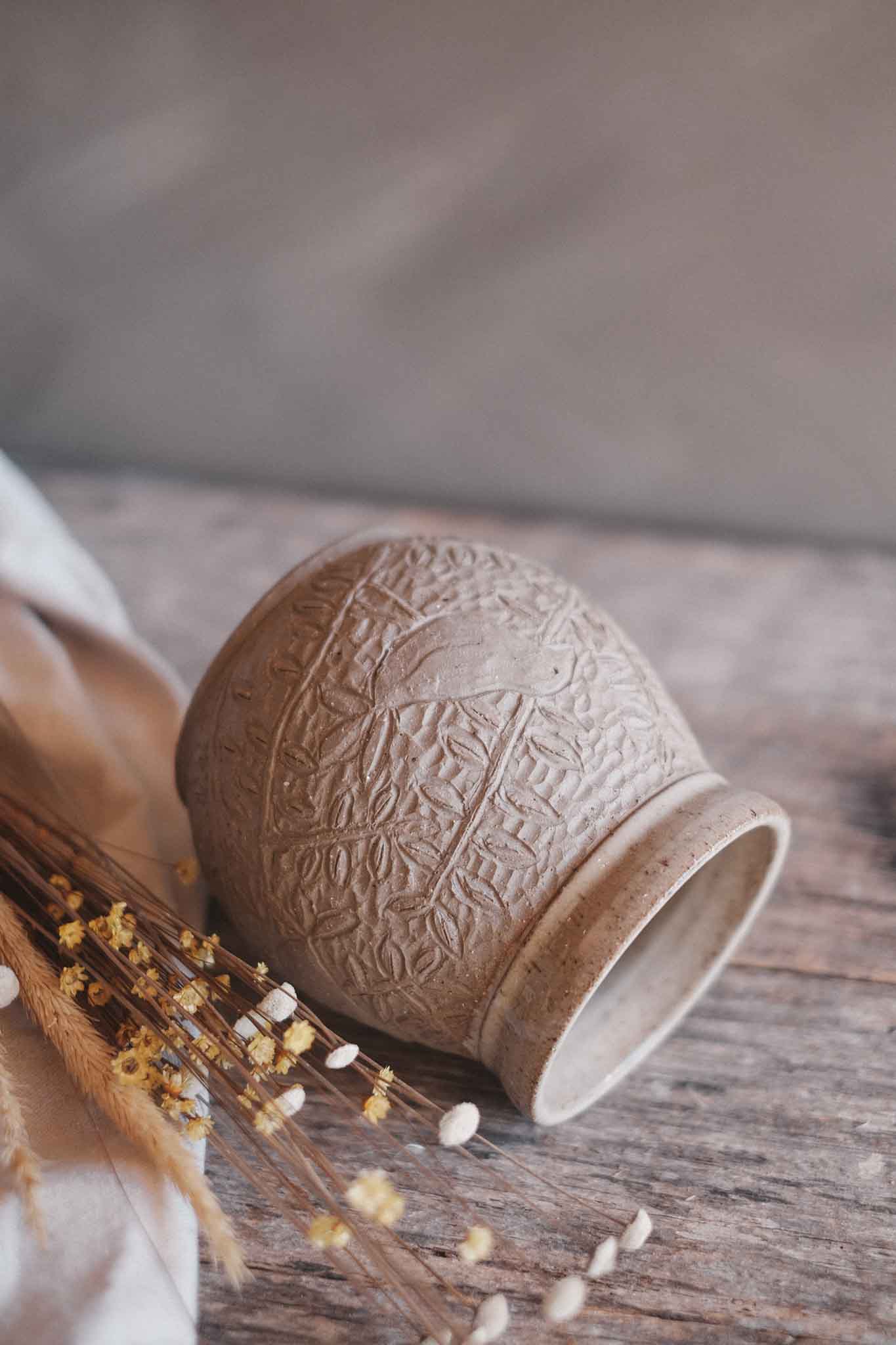 Moon Jar with Carved Bird — in collaboration with Jane Chapman