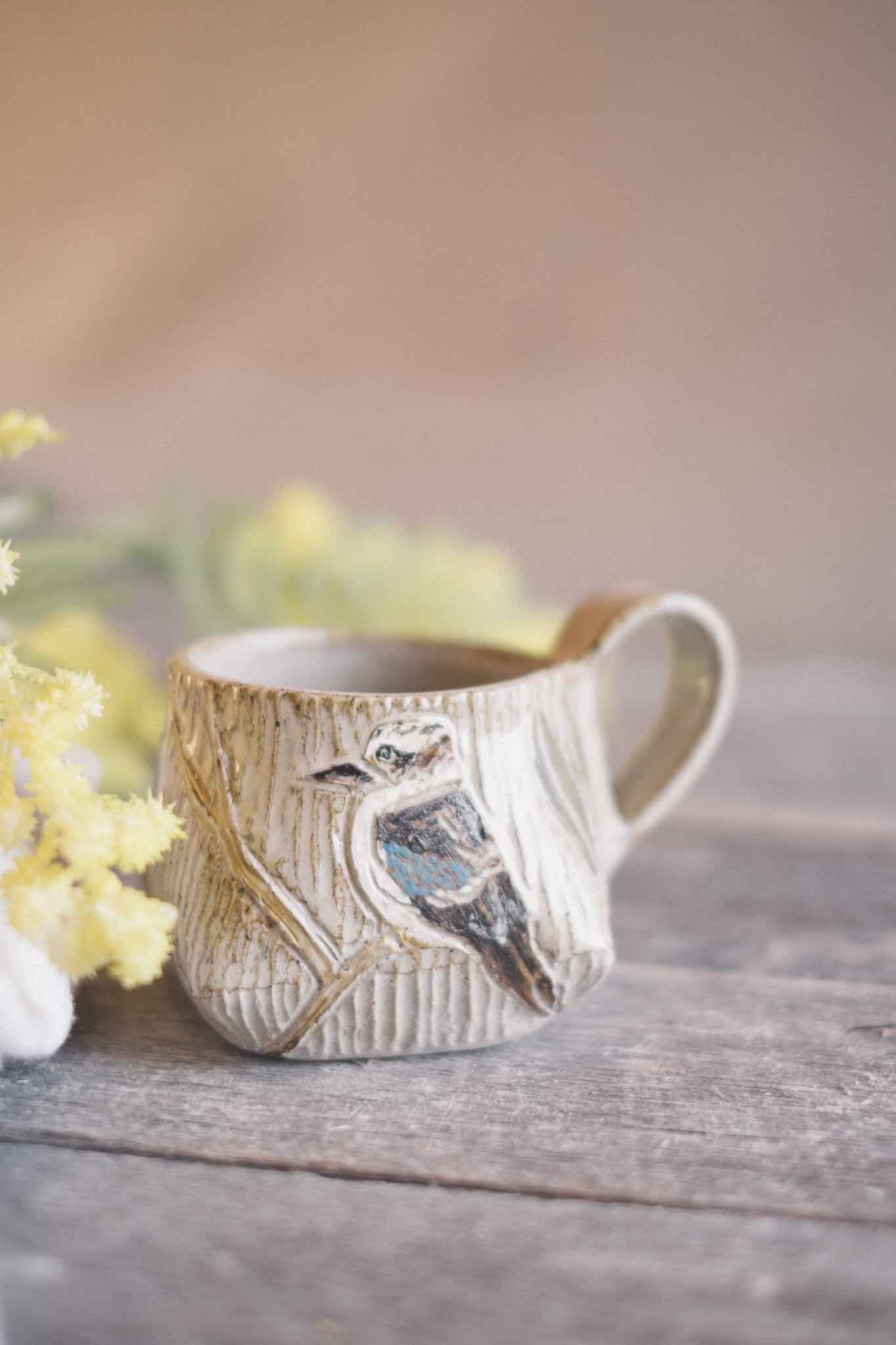 Carved Kookaburra Mug — Jane Chapman Collaboration