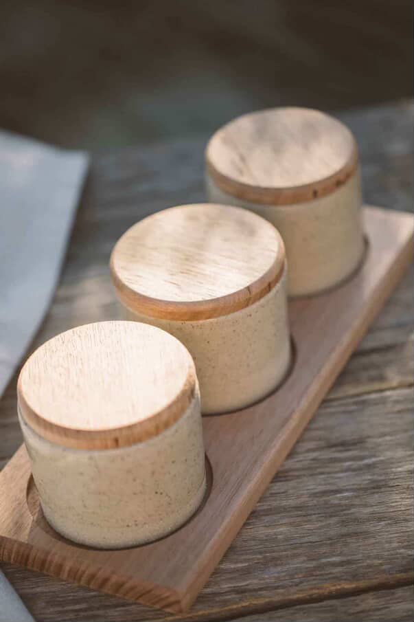 Wild Clay Jar Trio with Tas Oak Lids