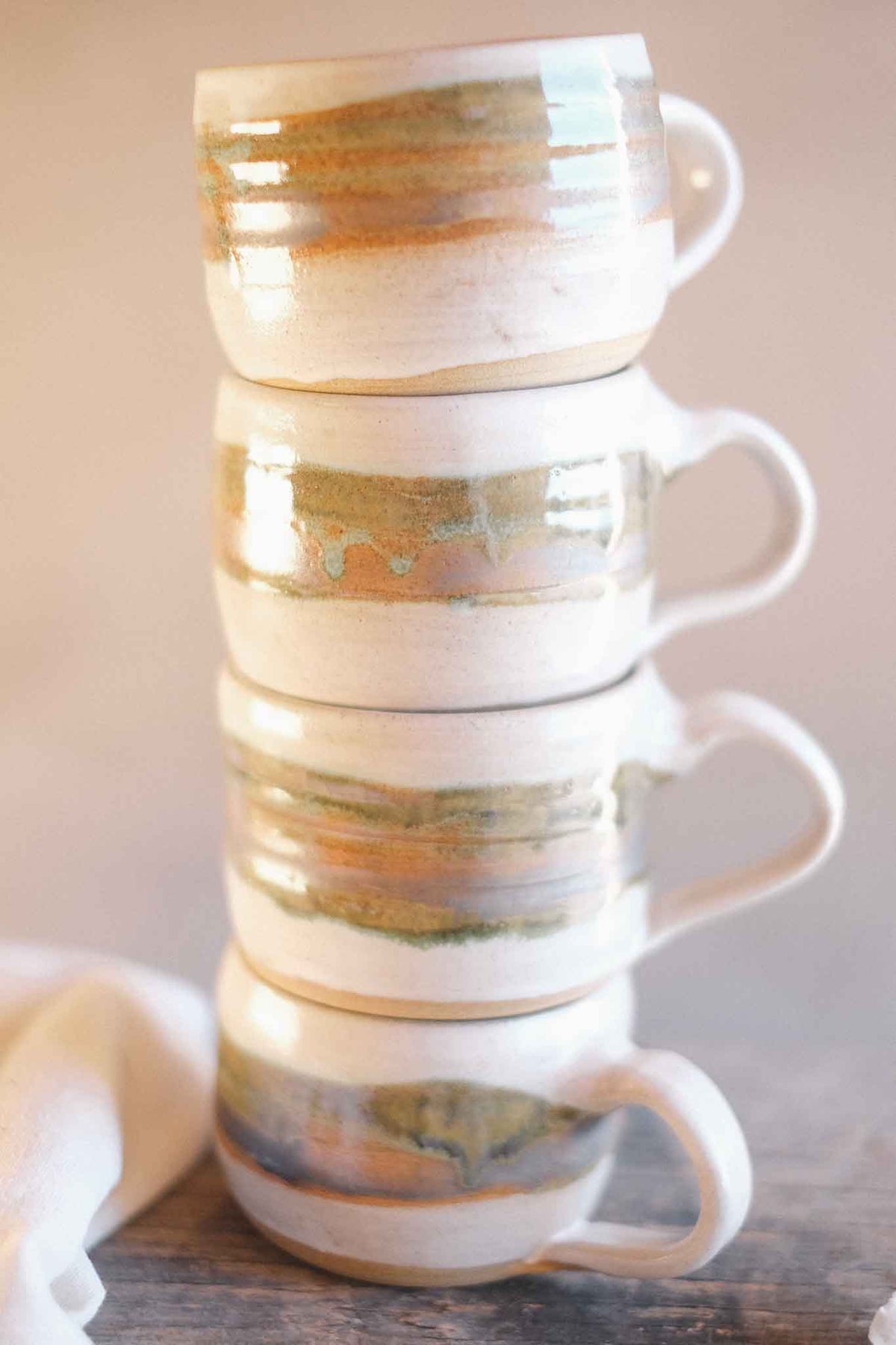Wheel-thrown Seaweed Landscape Mug – 300–330ml