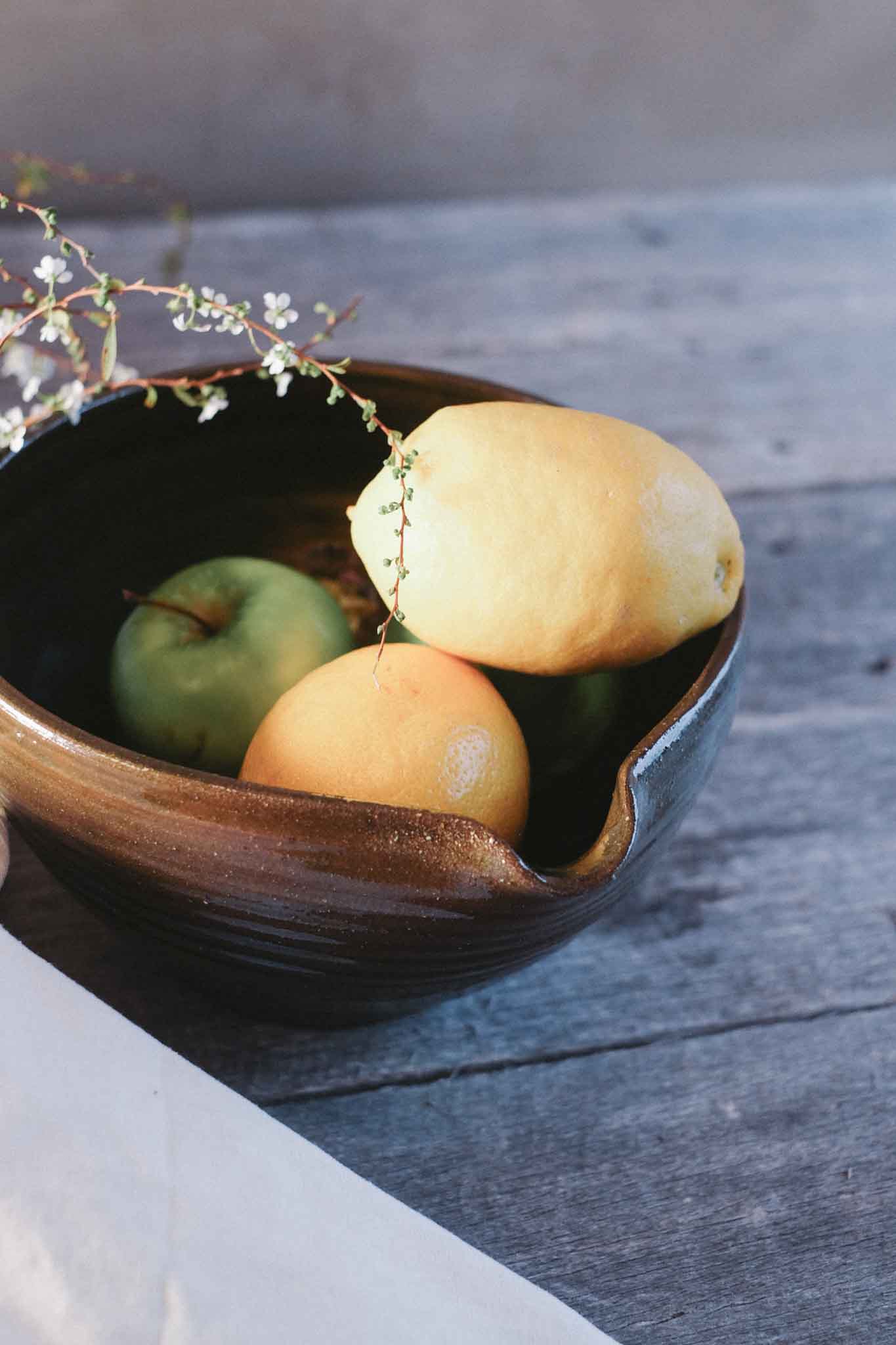 Wild Clay Mixing Bowl with Pouring Spout
