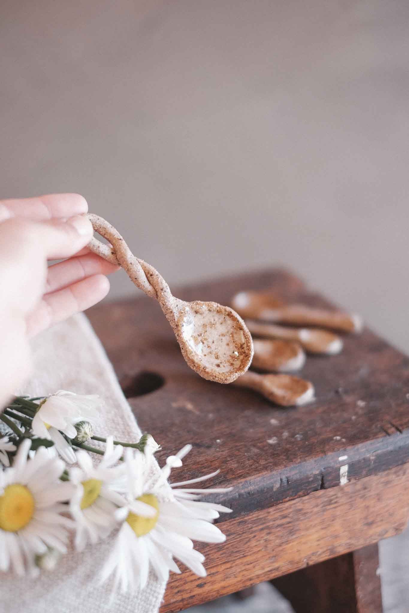Various Handmade Clay Spoon | For Salts & Herbs
