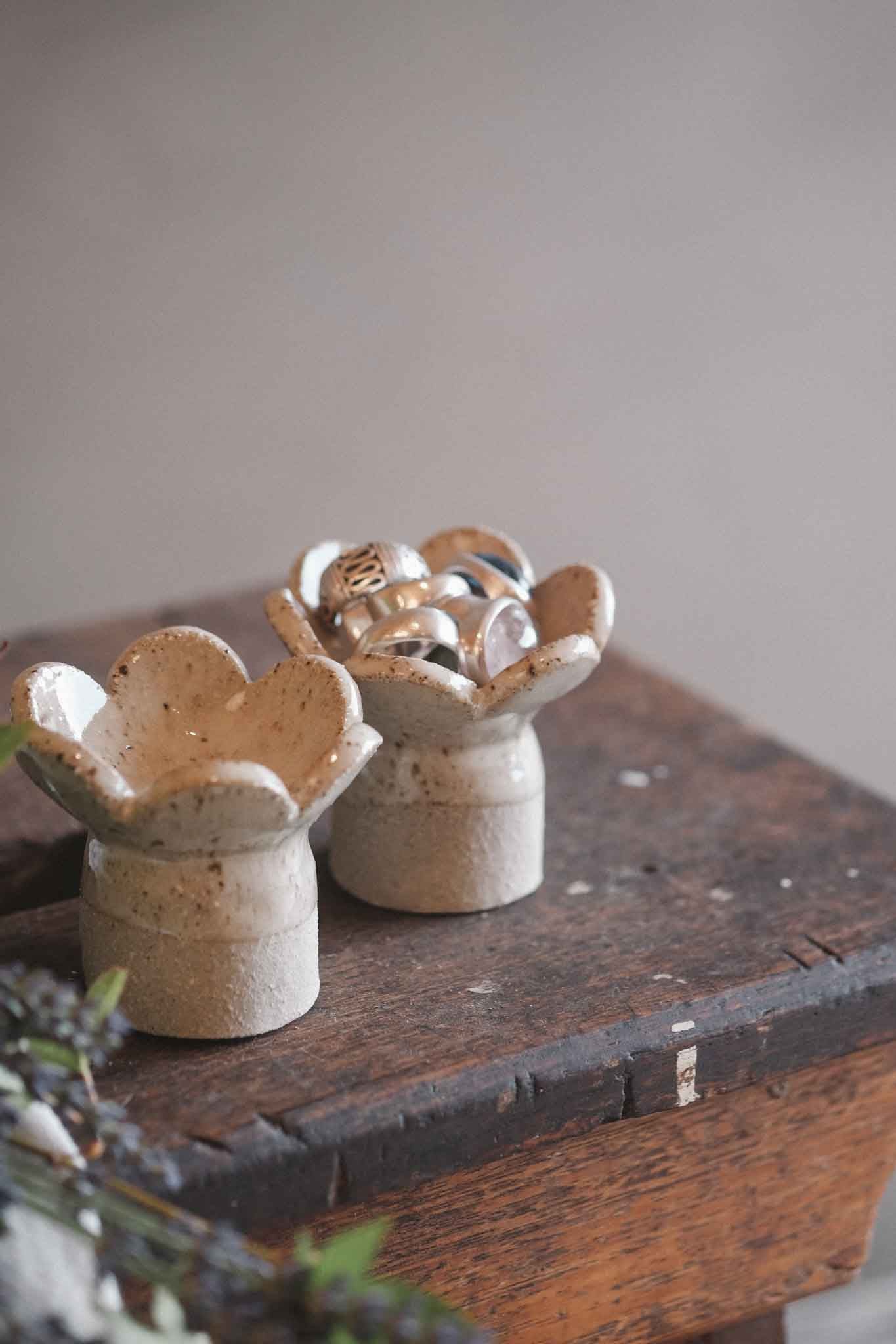 Flower Pedestal Trinket Dish / Tea Light Holder