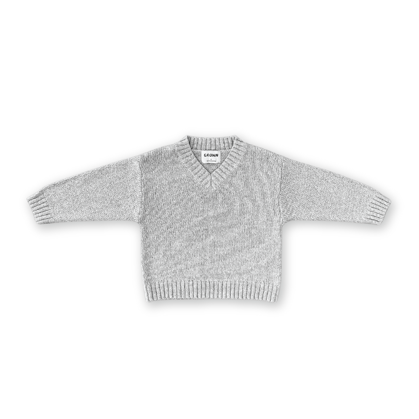 V-Neck Pull Over - Grey Marle