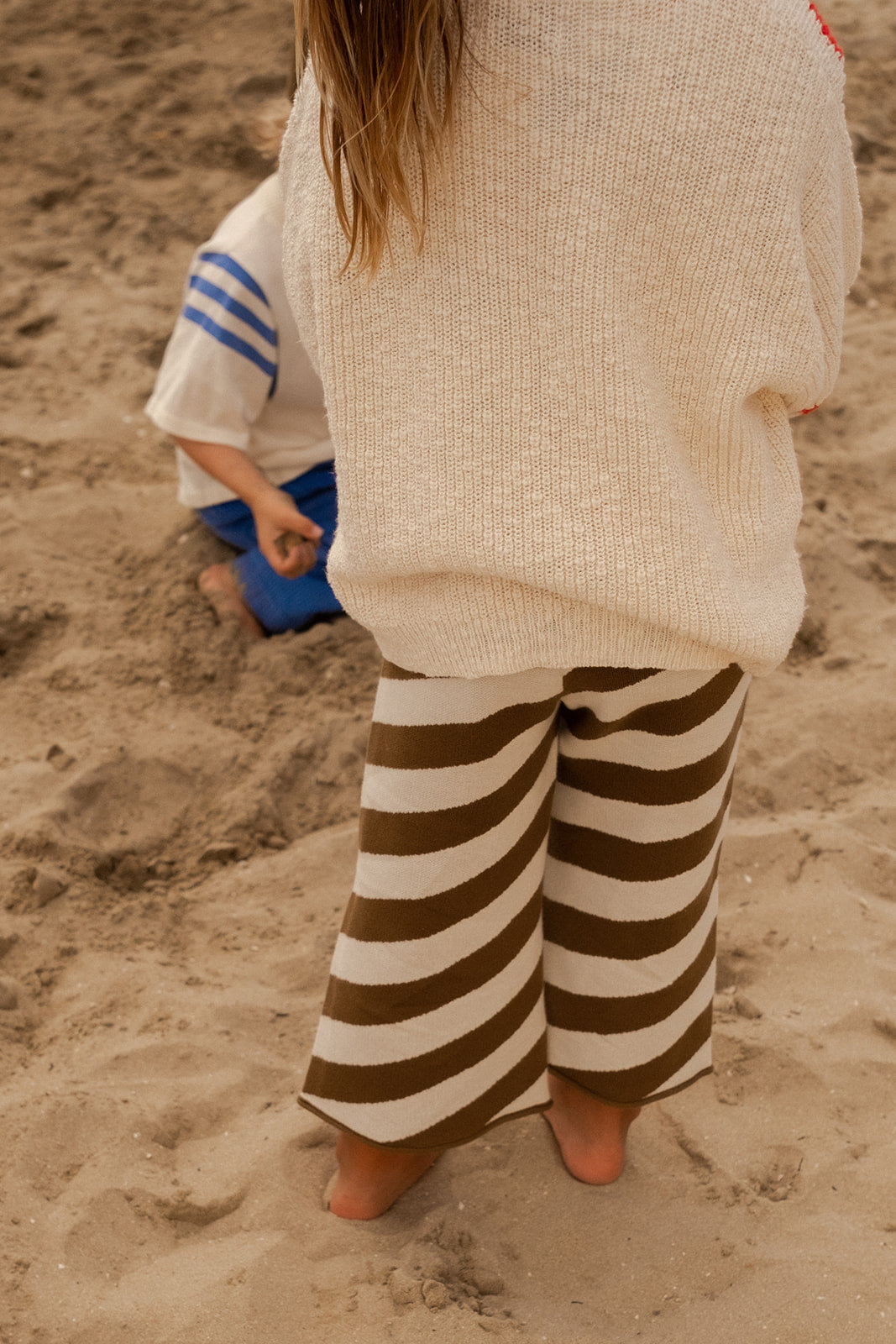 Diagonal Stripe Knit Flares