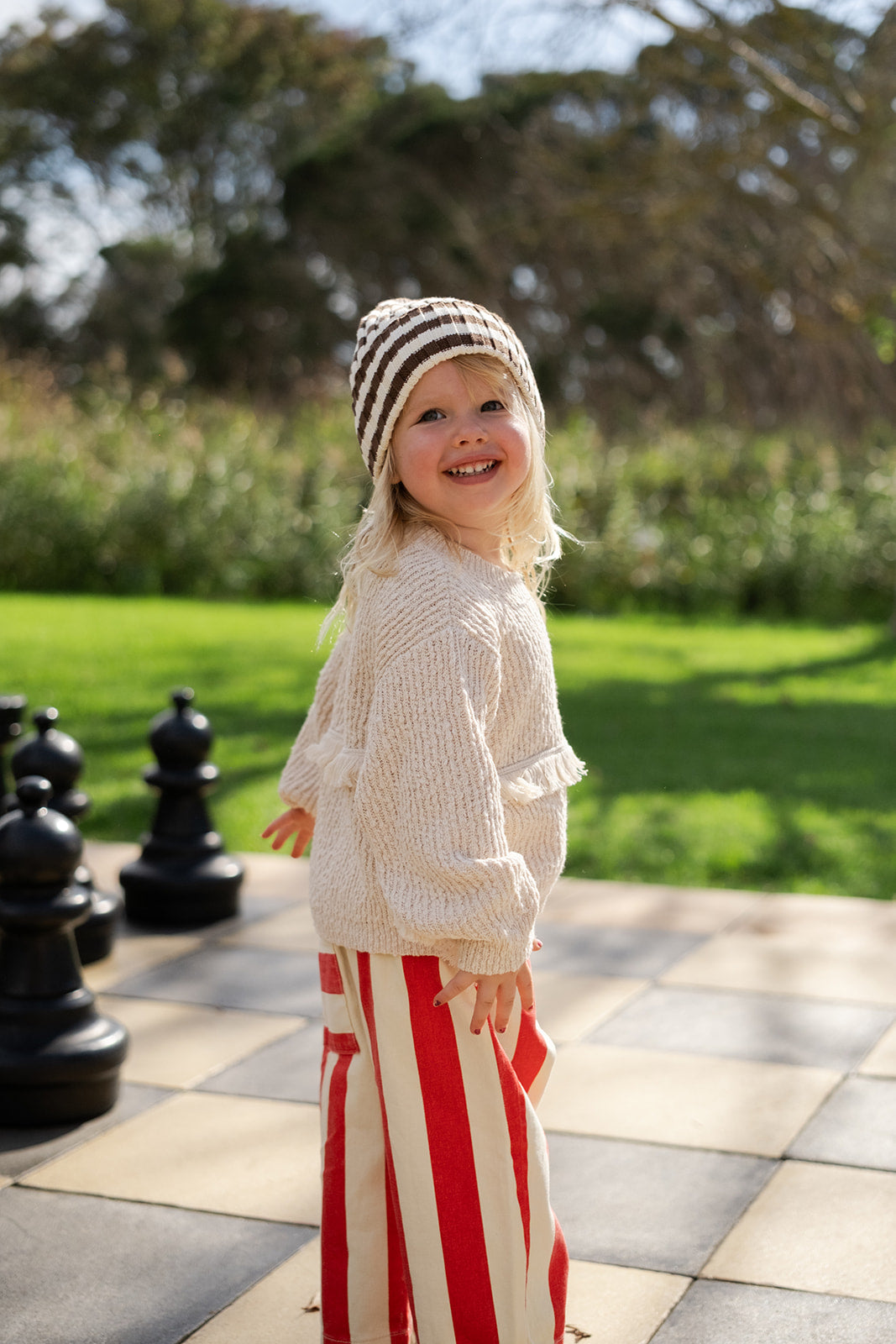 Organic Everyday Stripe Pant - Sauce