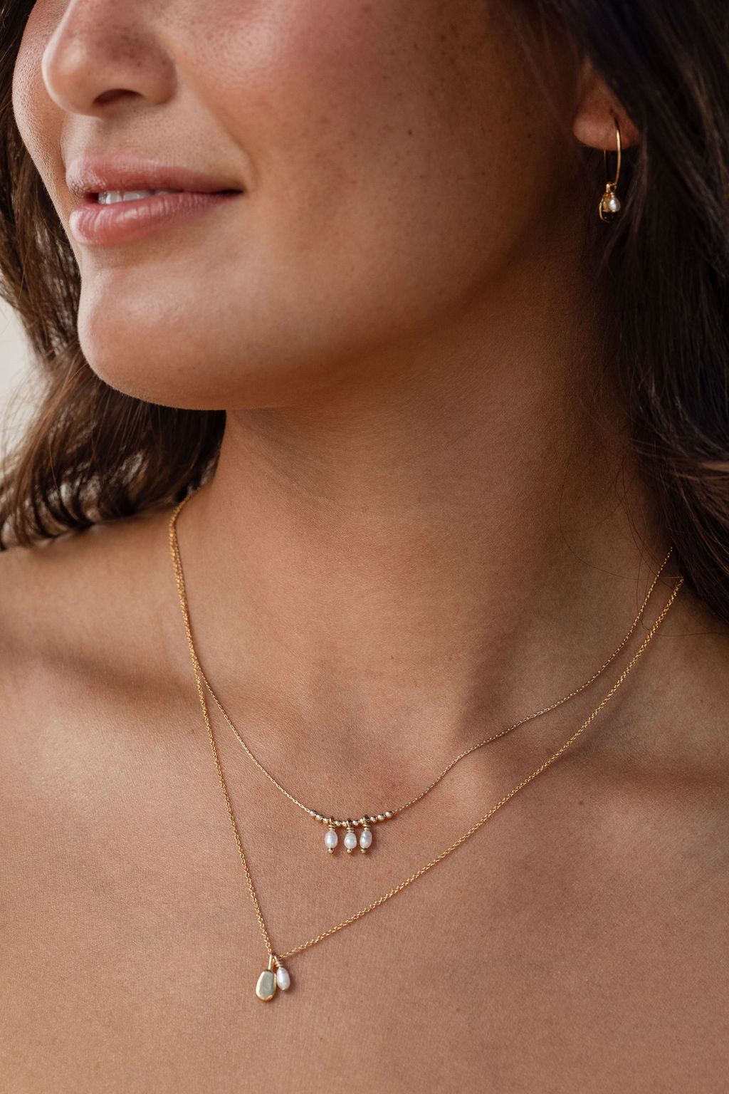 Pebble Pearl Necklace | Sterling Silver