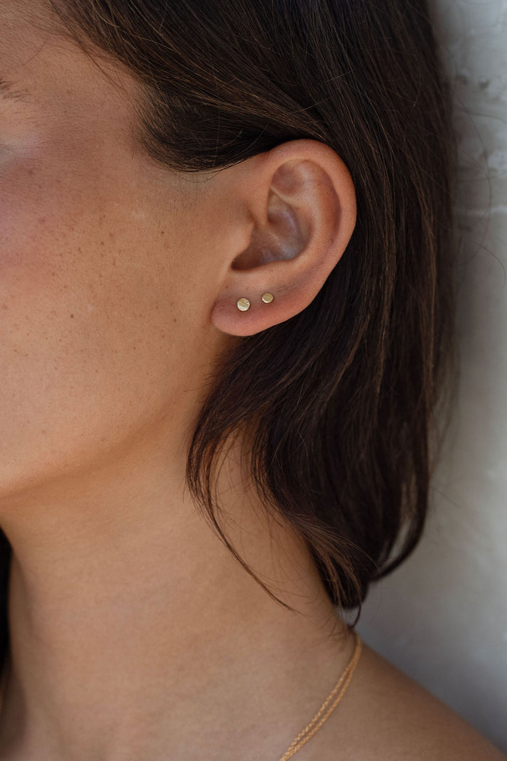 Moon Studs | Gold Vermeil