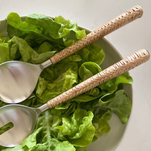 Wicker Natural Salad Servers