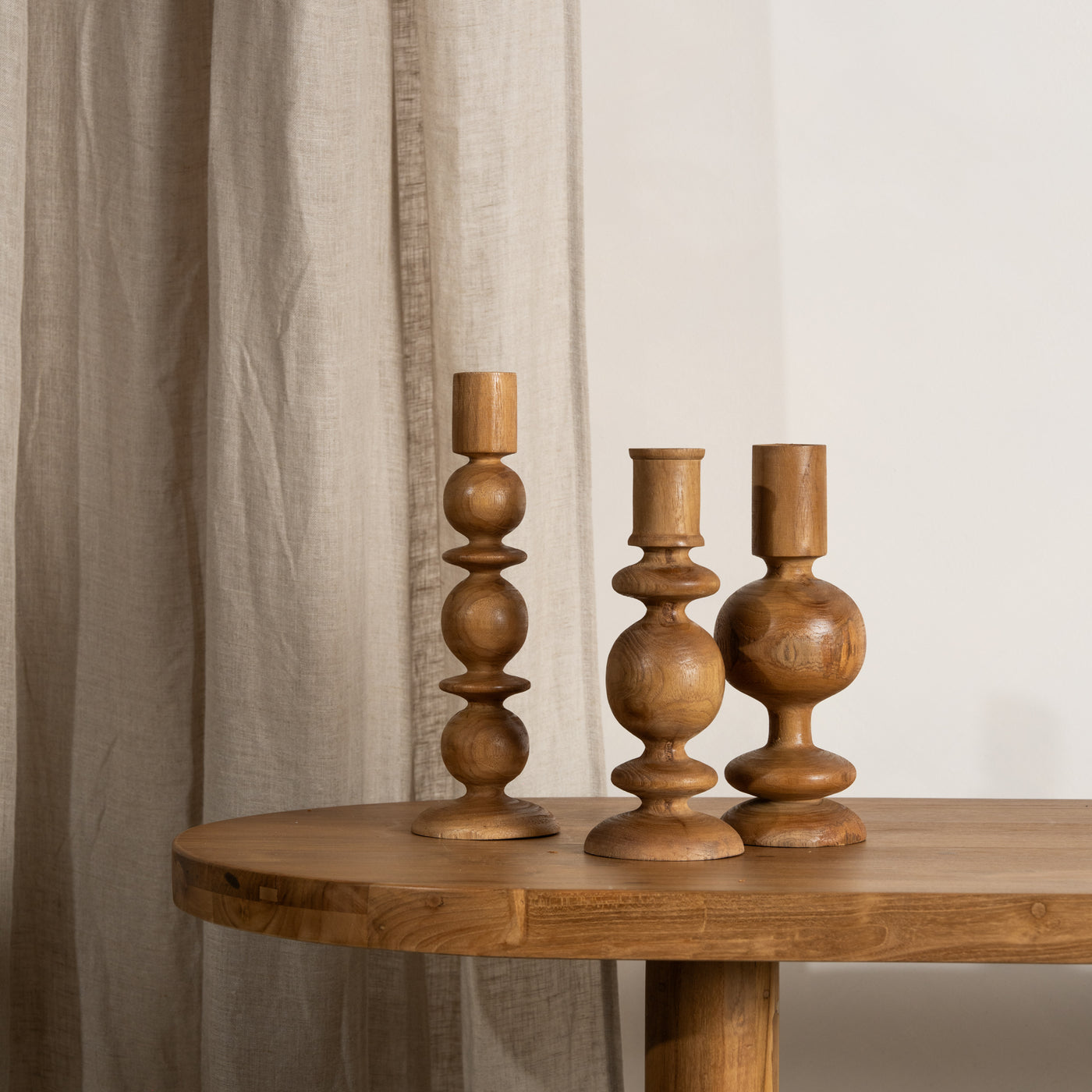 Suri Turned Candle Holders