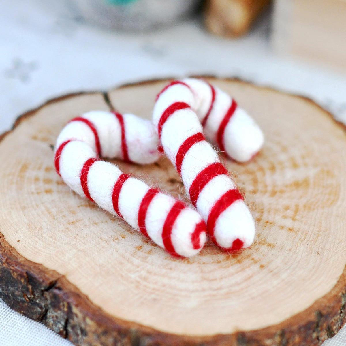 Felt Candy Canes - Set of 2 (White)