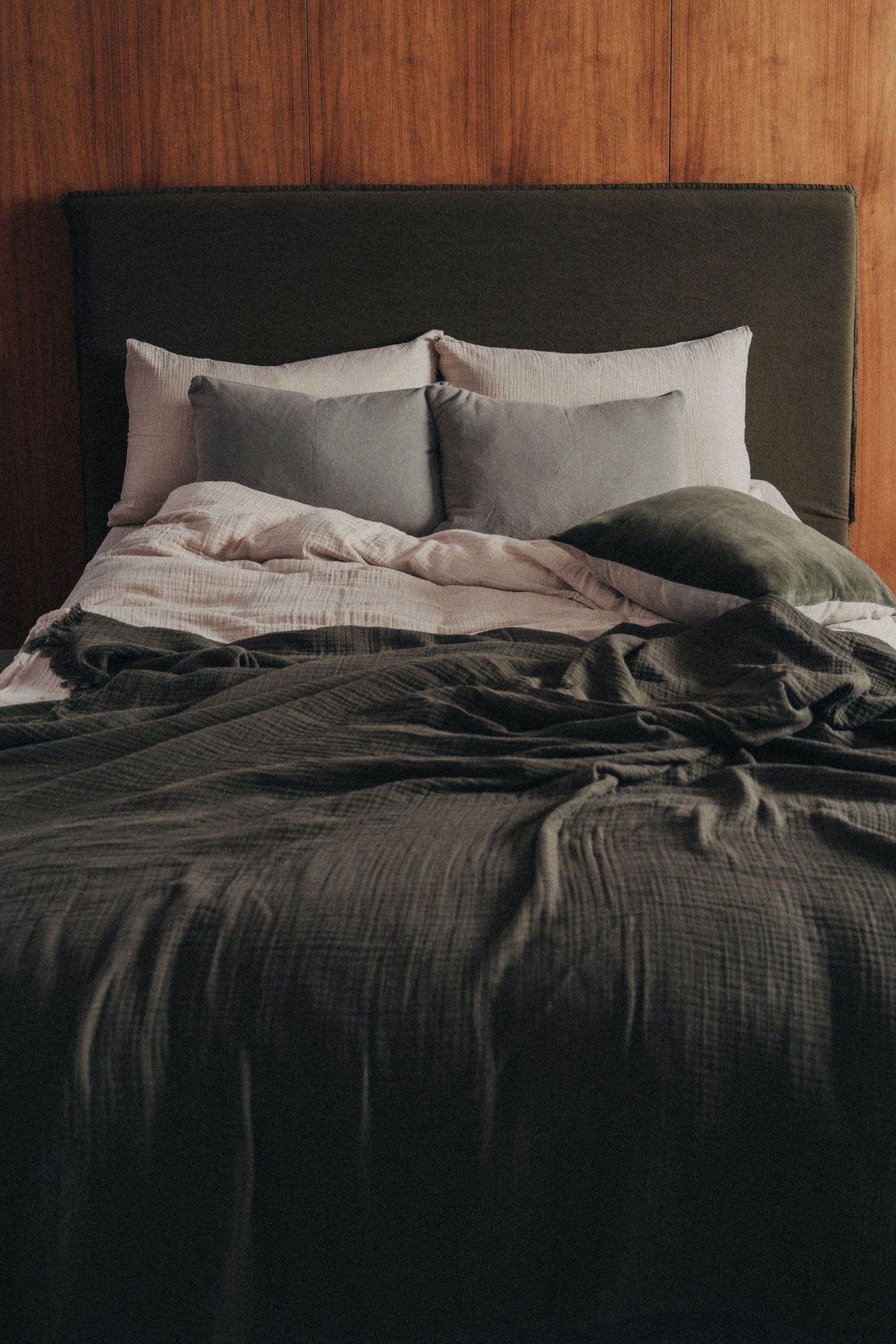 Vintage Wash Olive Cushion | Lumbar