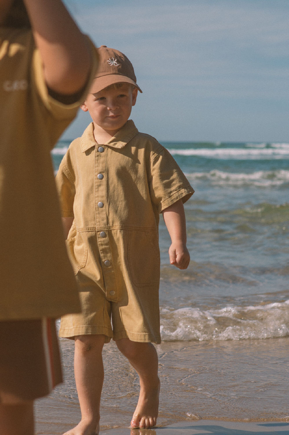 Organic Summer Short Boilersuit - Mustard