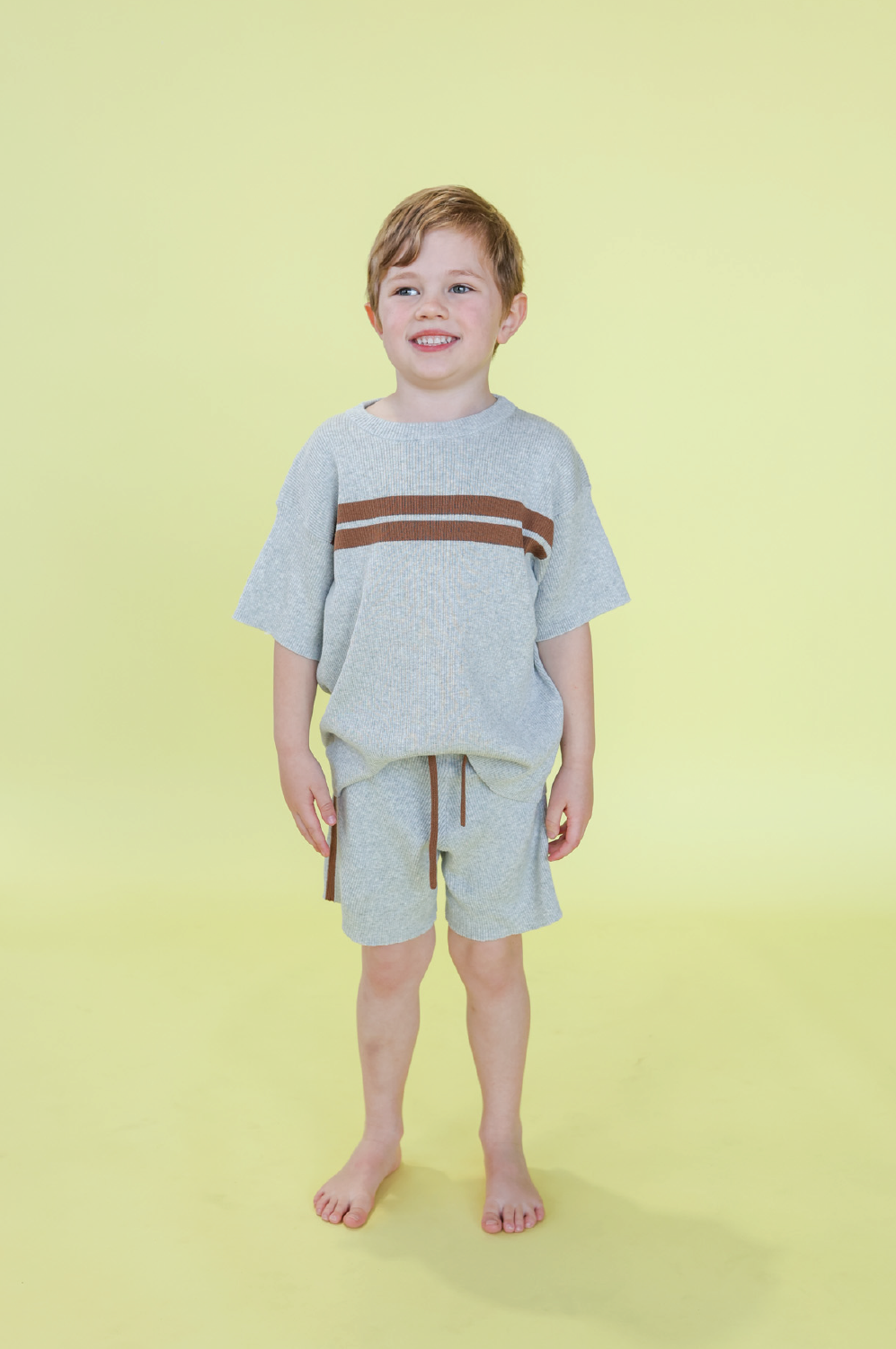 Organic Twin Striped Ribbed Knit Tee