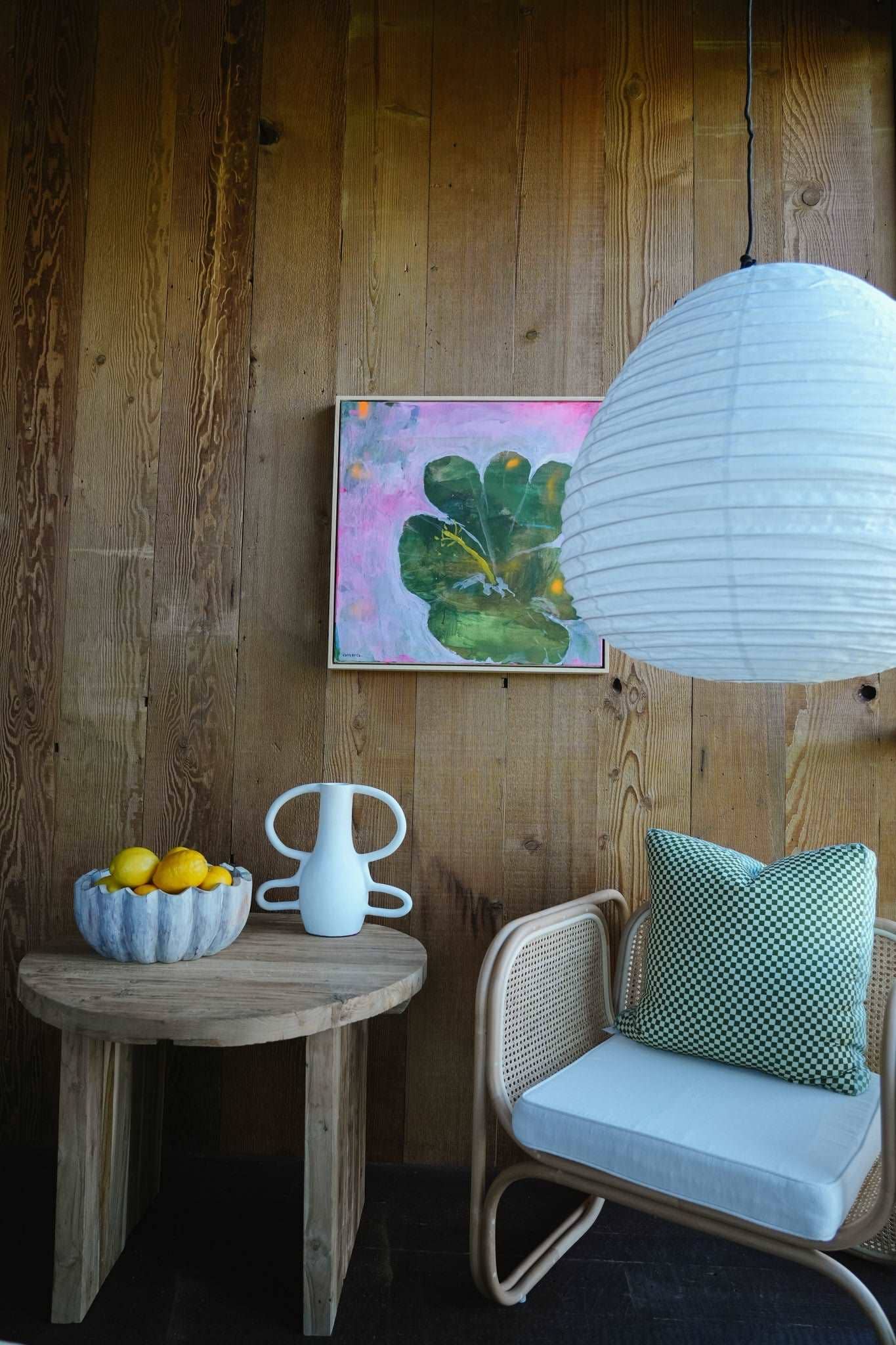 THE ATHENA LINEN PENDANT: White / 70cm / Pear