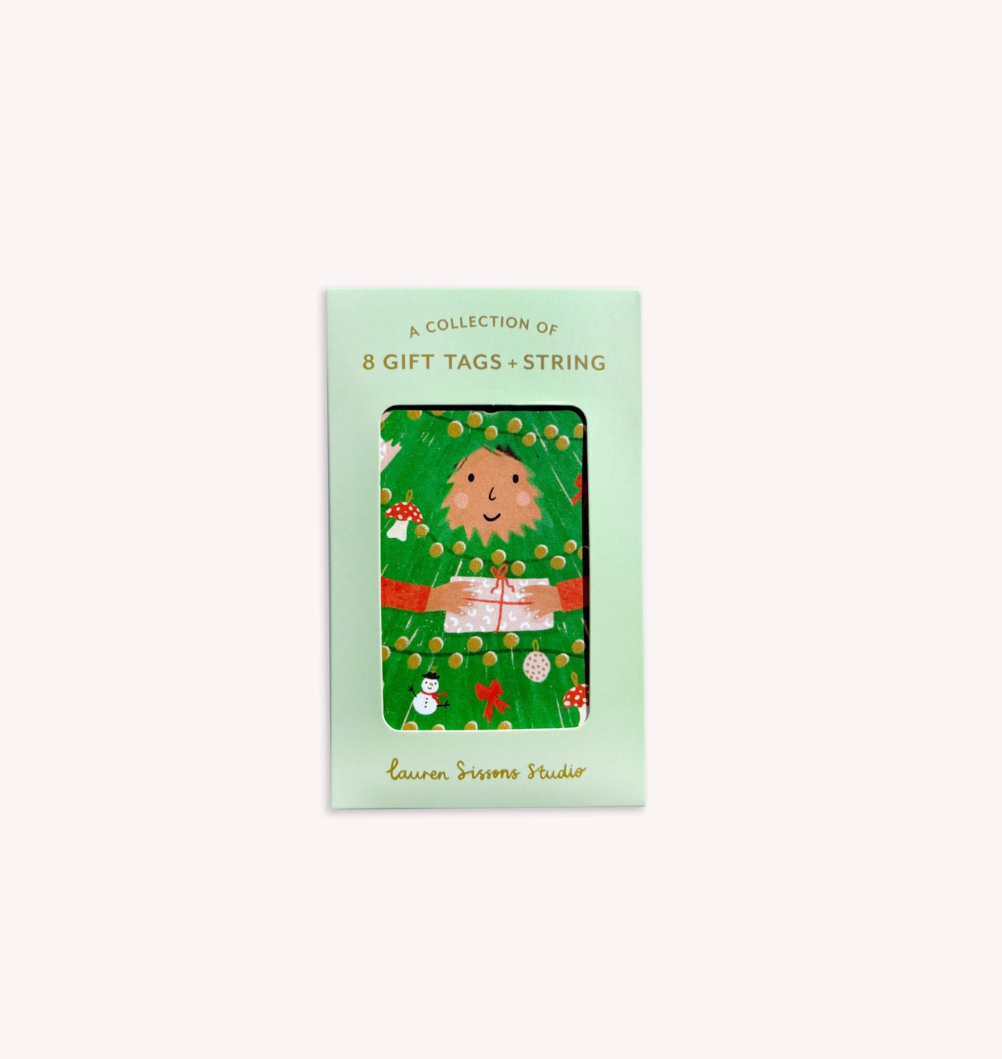 Festive Gift Tag Set - 8 Holiday Christmas Tags String