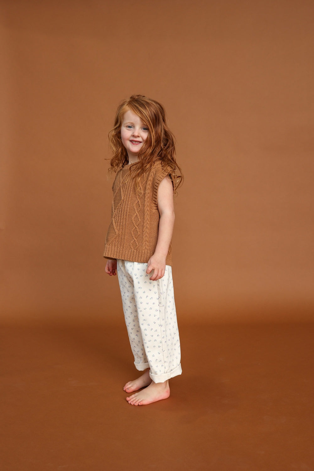 Chunky Cable Knit Vest - Toast