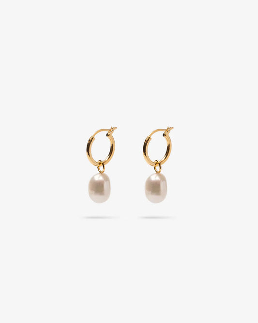 Eva Pearl Sleeper Hoops | Flash Jewellery