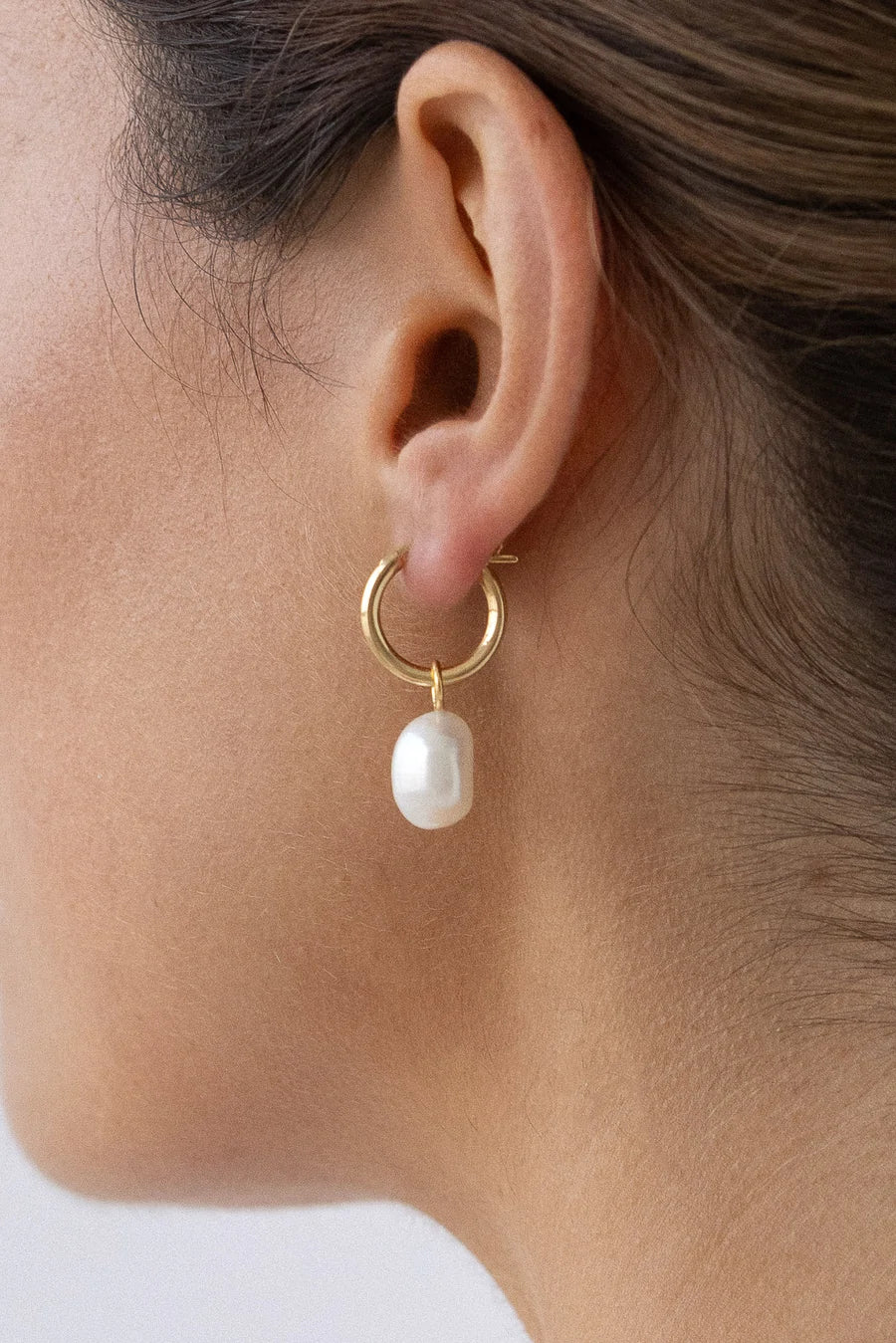 Eva Pearl Sleeper Hoops | Flash Jewellery