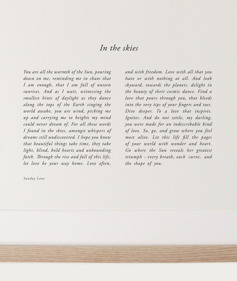 In The Skies I A4 Print