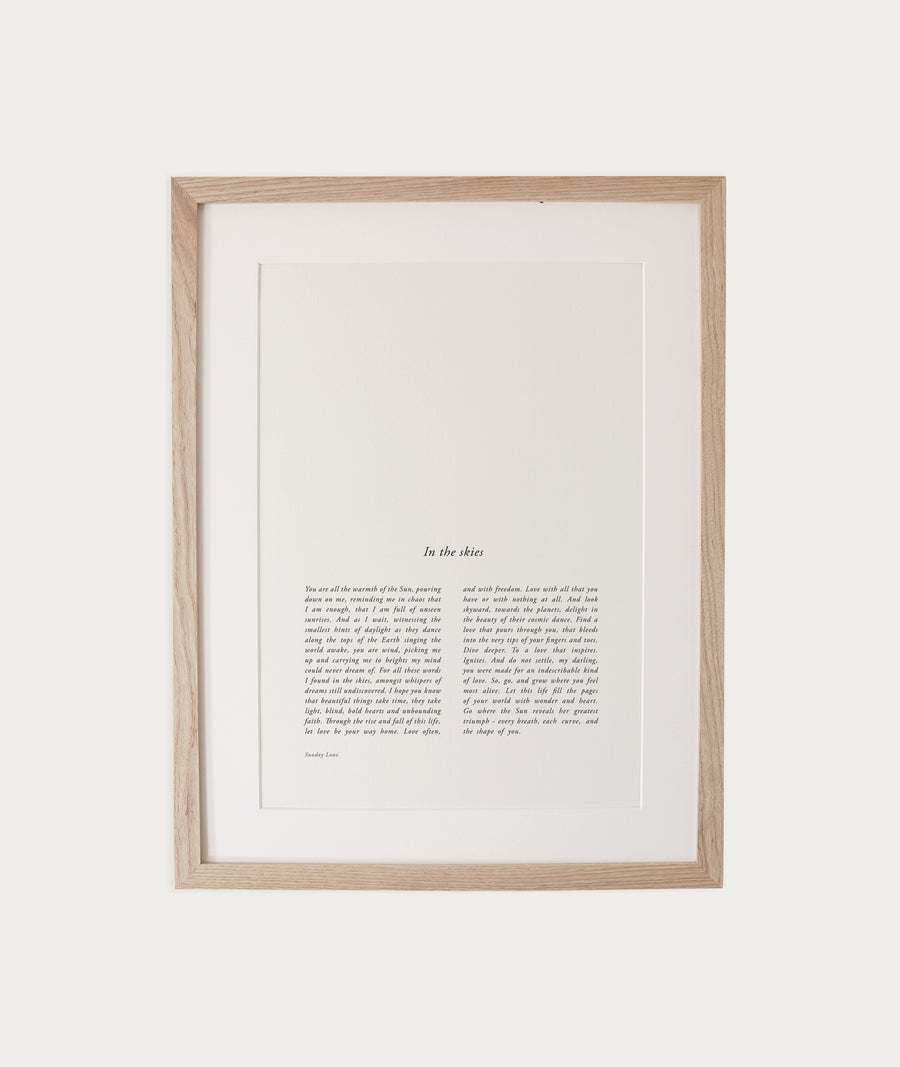 In The Skies I A4 Print