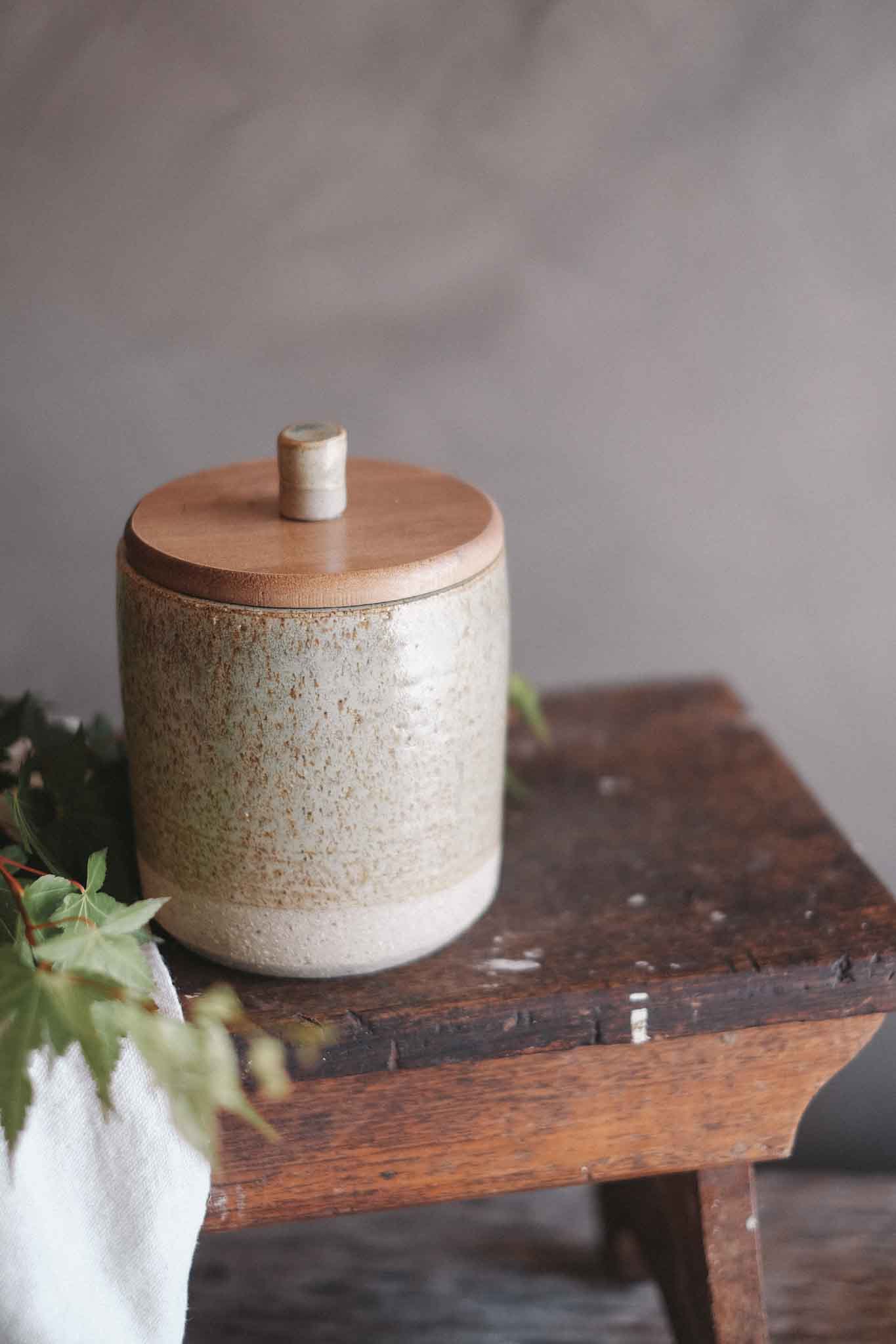 Jars w/ Sassafras Lid and Ceramic Knob