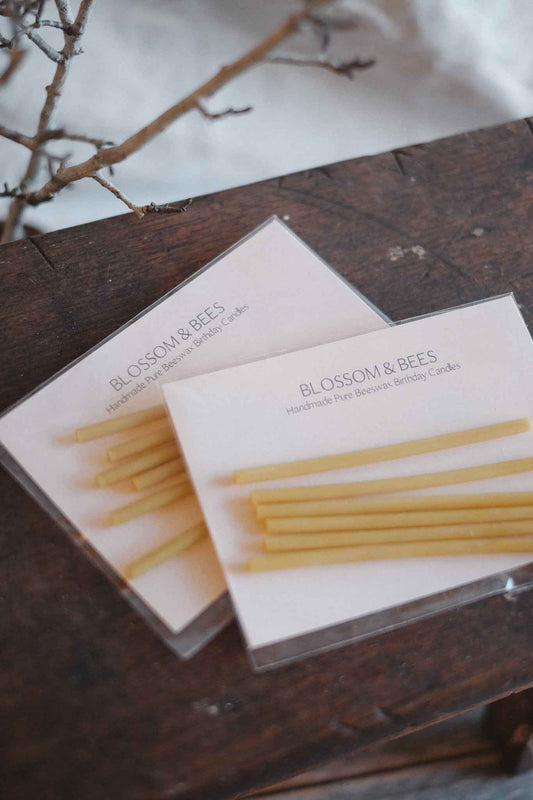 Slim Beeswax Birthday Candles 6 Pack