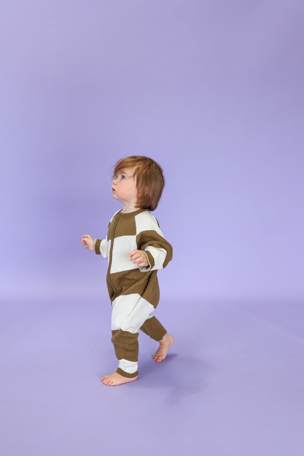 Organic Essential Zip Starsuit - Coffee