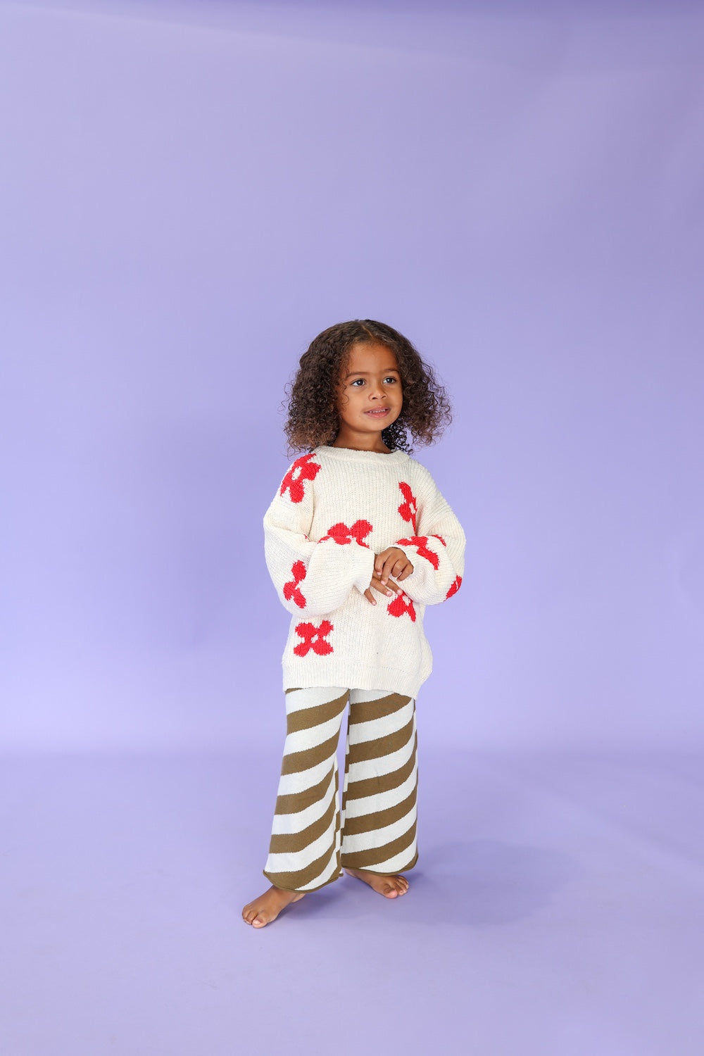 Diagonal Stripe Knit Flares