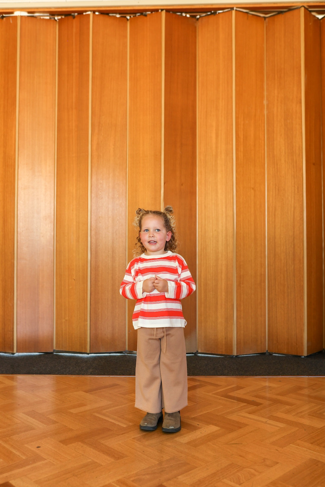 Organic 7-Stripe Long Sleeve Tee - Tomato