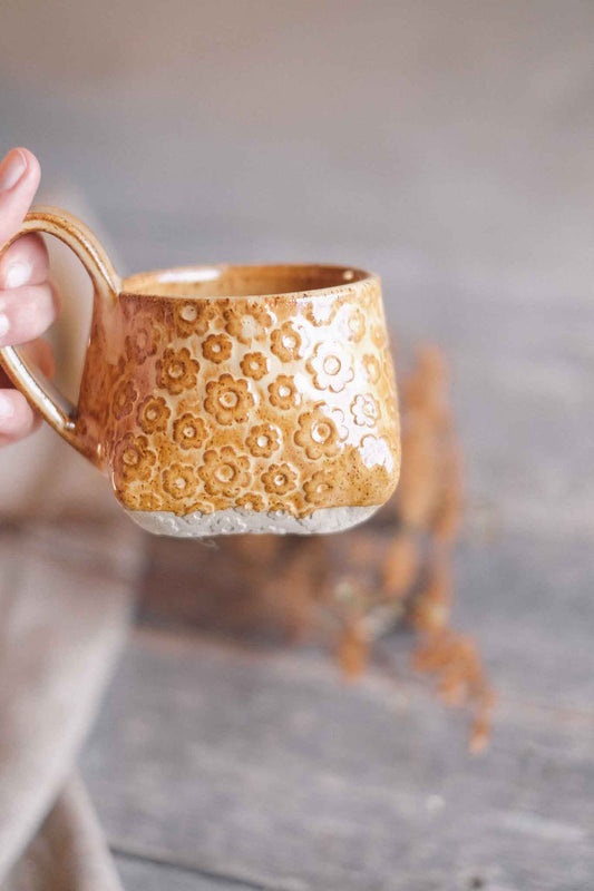 The Folded Mug — Lichen Pattern — 300ml