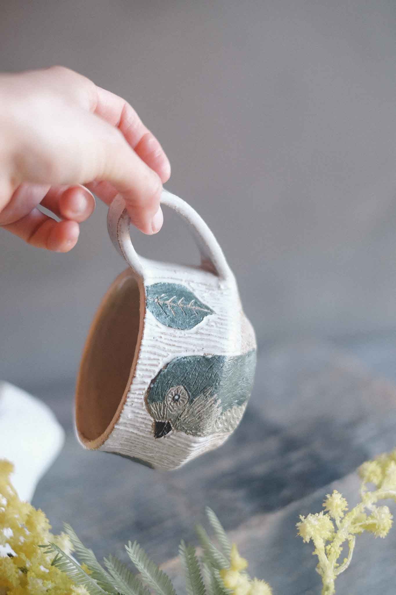 Green Parrot Mug – Collaboration with Jane Chapman