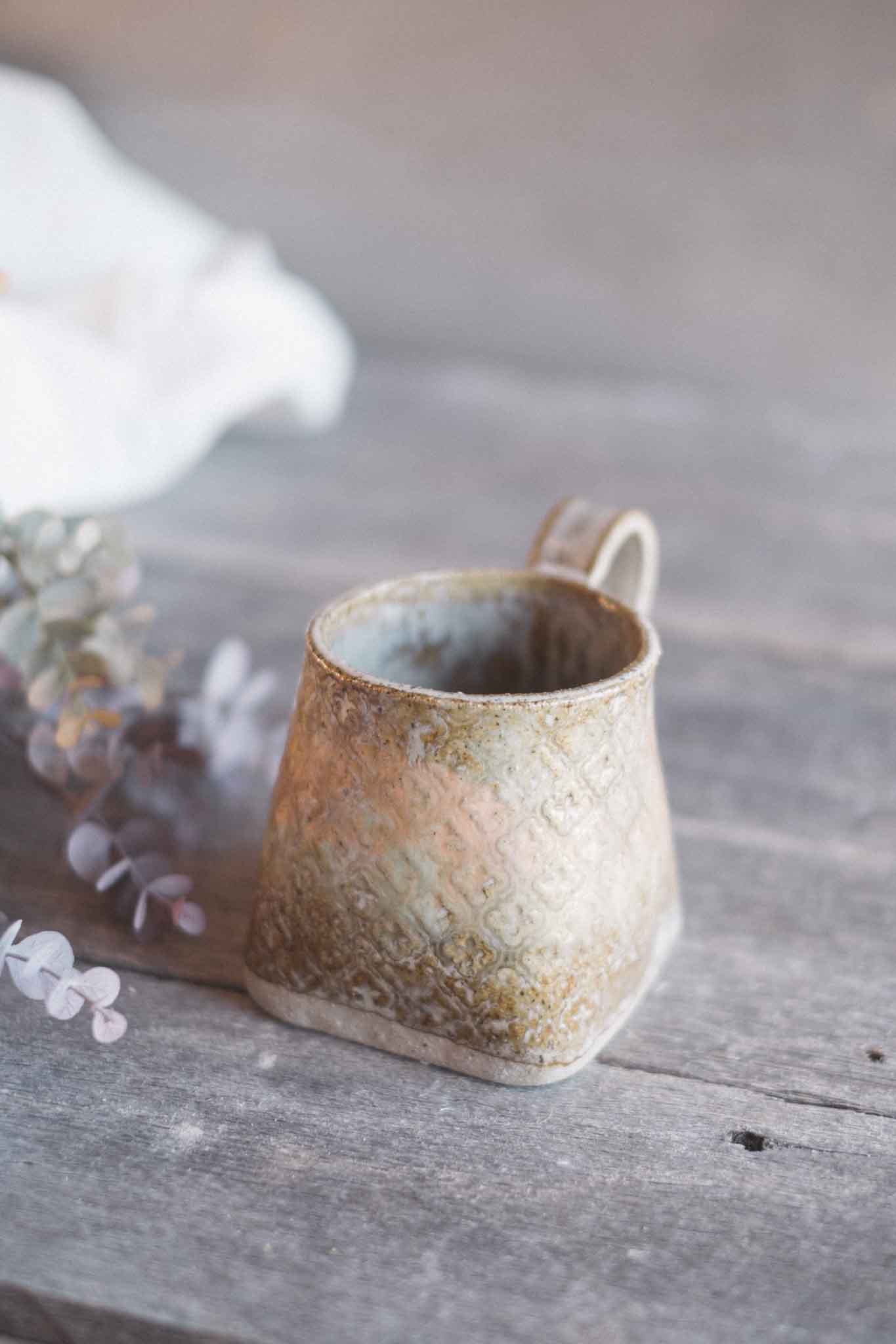 Large Handbuilt Square Mug —  Pattern