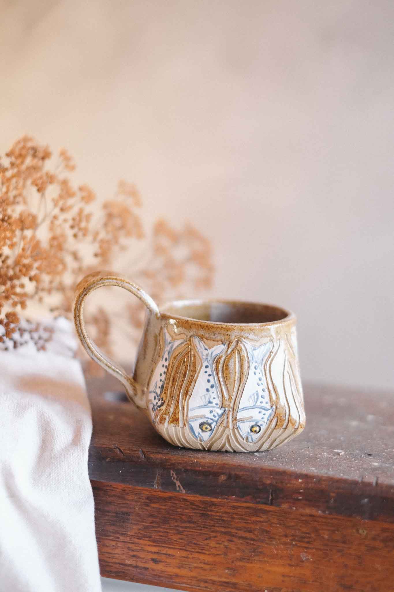 White Fishies Mug — Jane Chapman Collaboration —  300ml